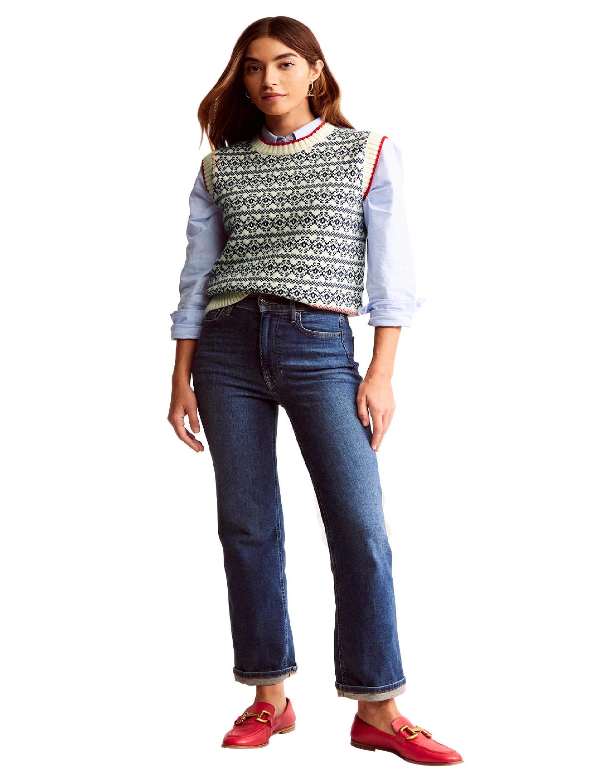 Eleanor Fair Isle Tank-Warm Ivory - Image 5