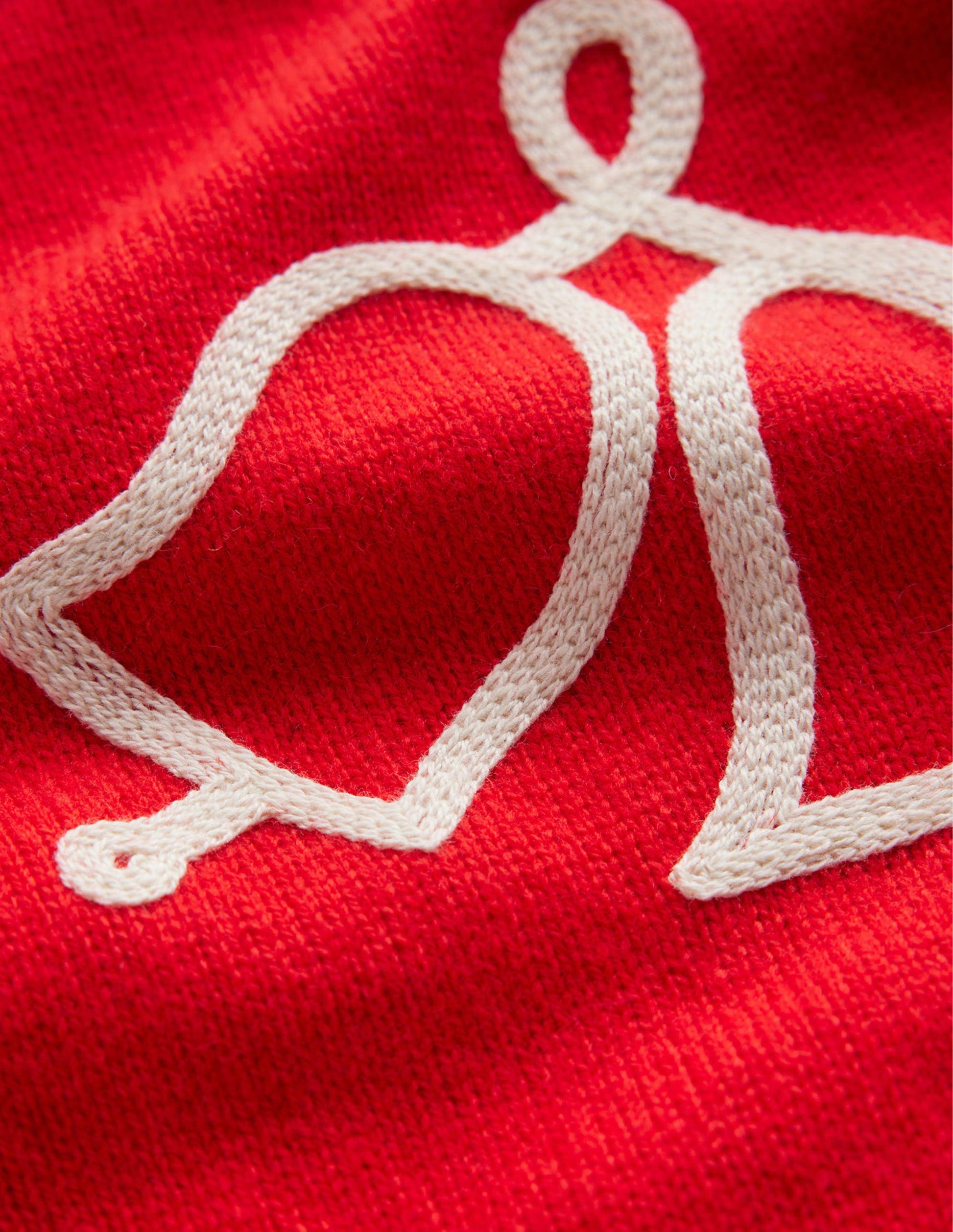 Festive Embroidered Jumper-Brilliant Red, Ding Dong-6