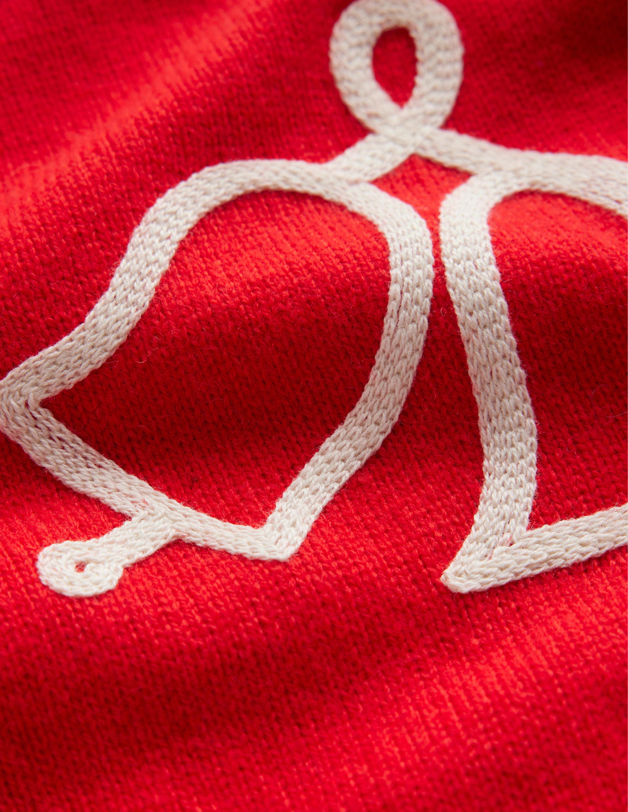 Festive Embroidered Jumper-Brilliant Red, Ding Dong - Image 6