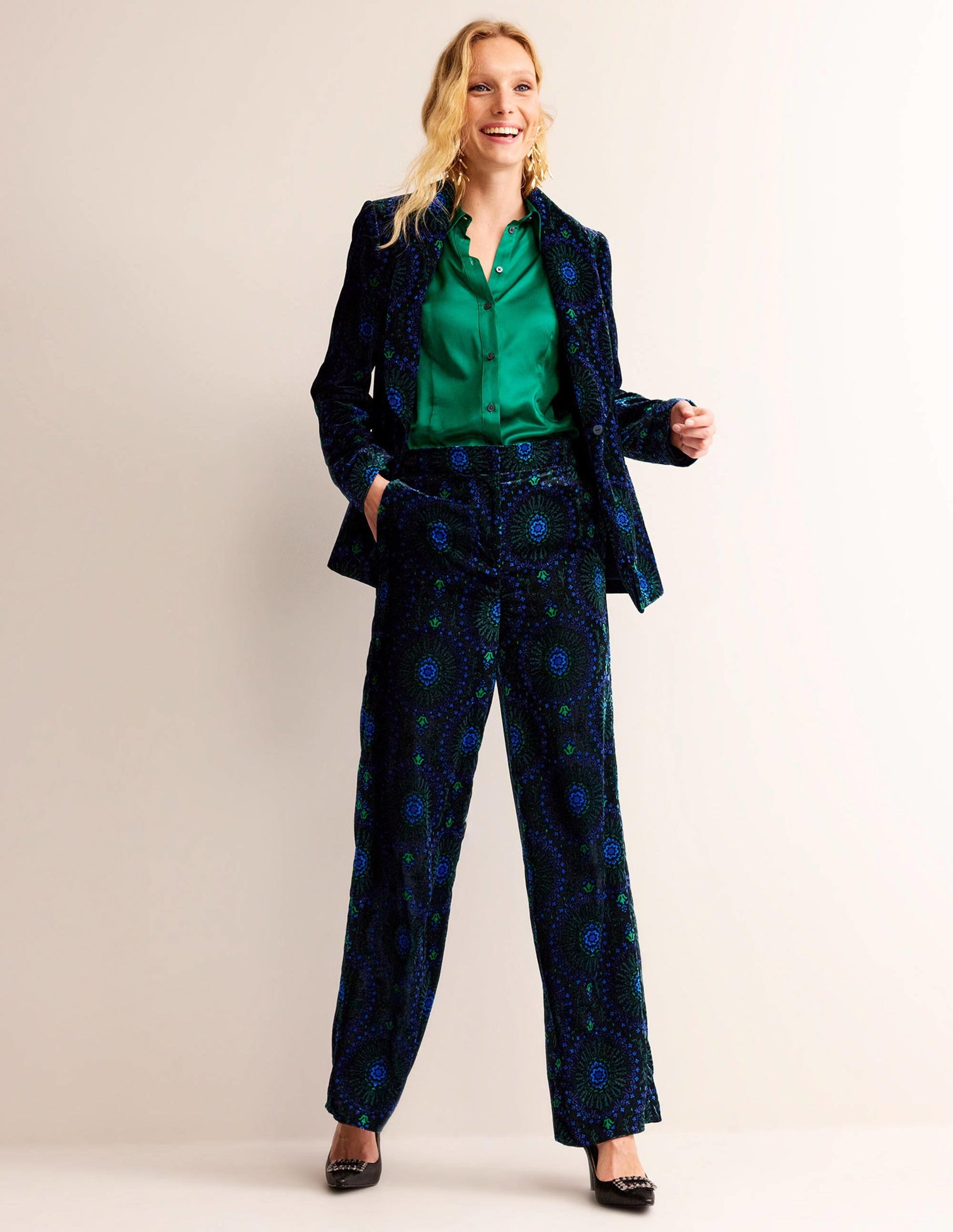 Westbourne Velvet Trousers-Black, Artizian Geo-1