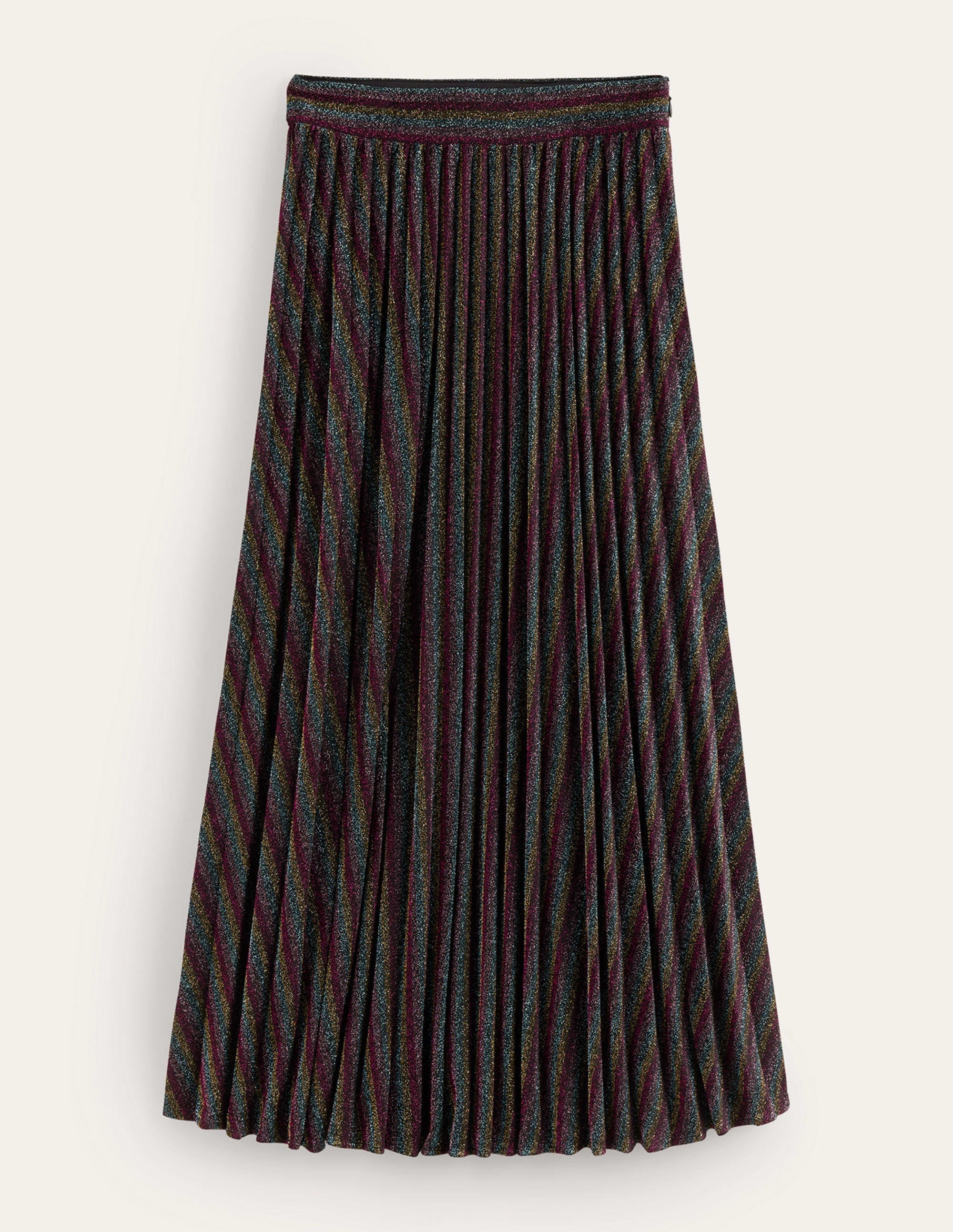 Jersey Metallic Pleated Skirt-Multi Stripe - Image 6