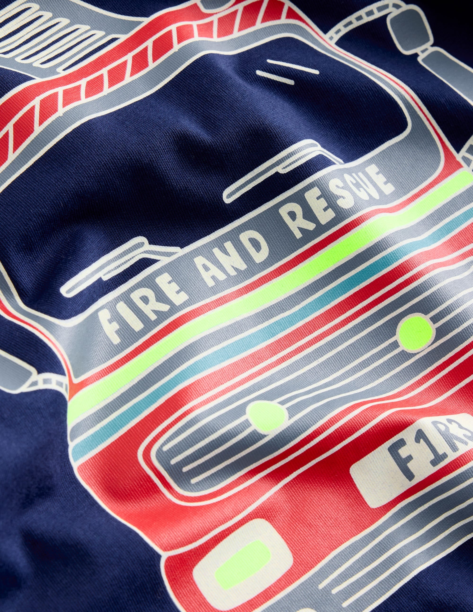Glow-In-The-Dark T-Shirt-College Navy Fire Engine - Image 3