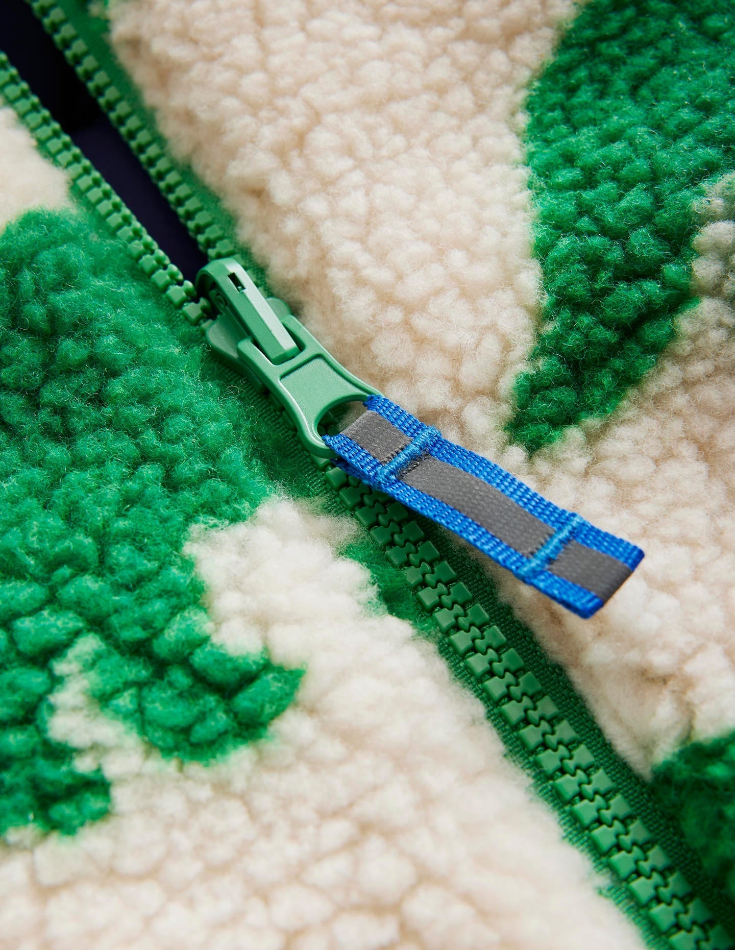 Reversible Borg Gilet-Green Dino / Navy-3