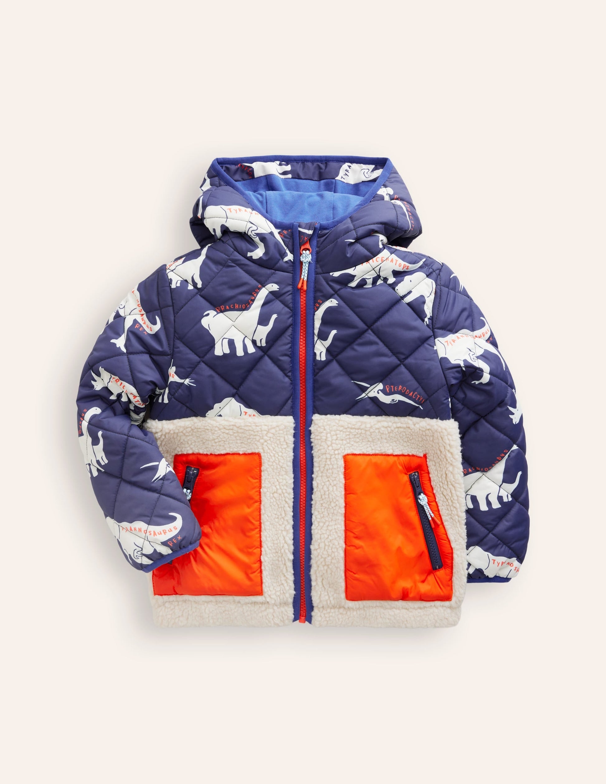 Borg Mix Jacket-College Navy Dino/ Borg-1