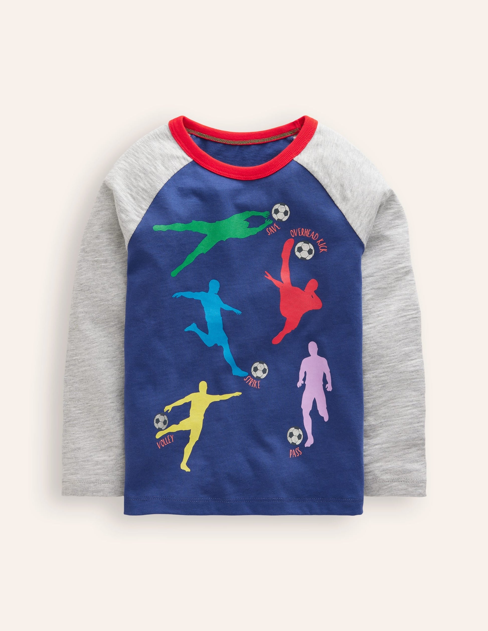 Printed Logo Raglan T-Shirt-Starboard Blue Football-1