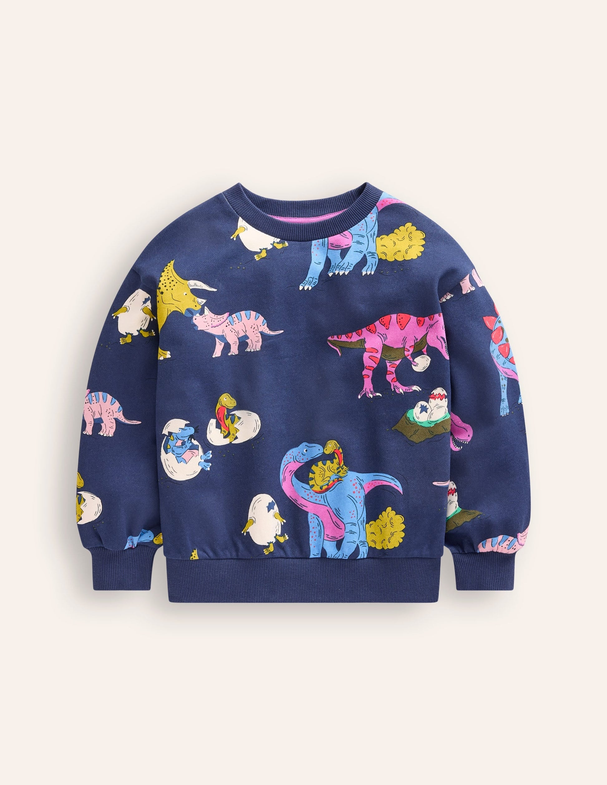 Printed Sweatshirt-Multi Dino Family-1