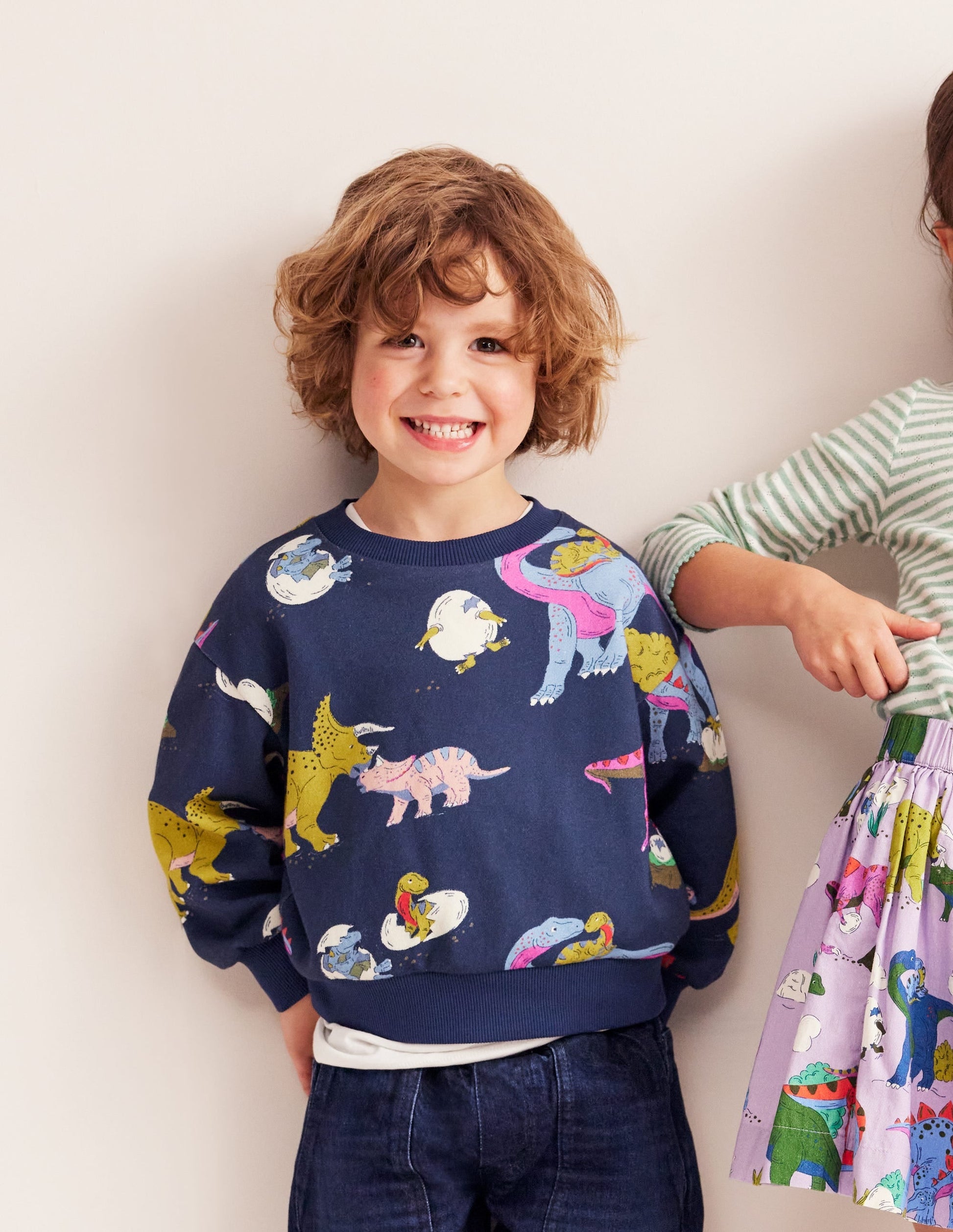 Printed Sweatshirt-Multi Dino Family-6