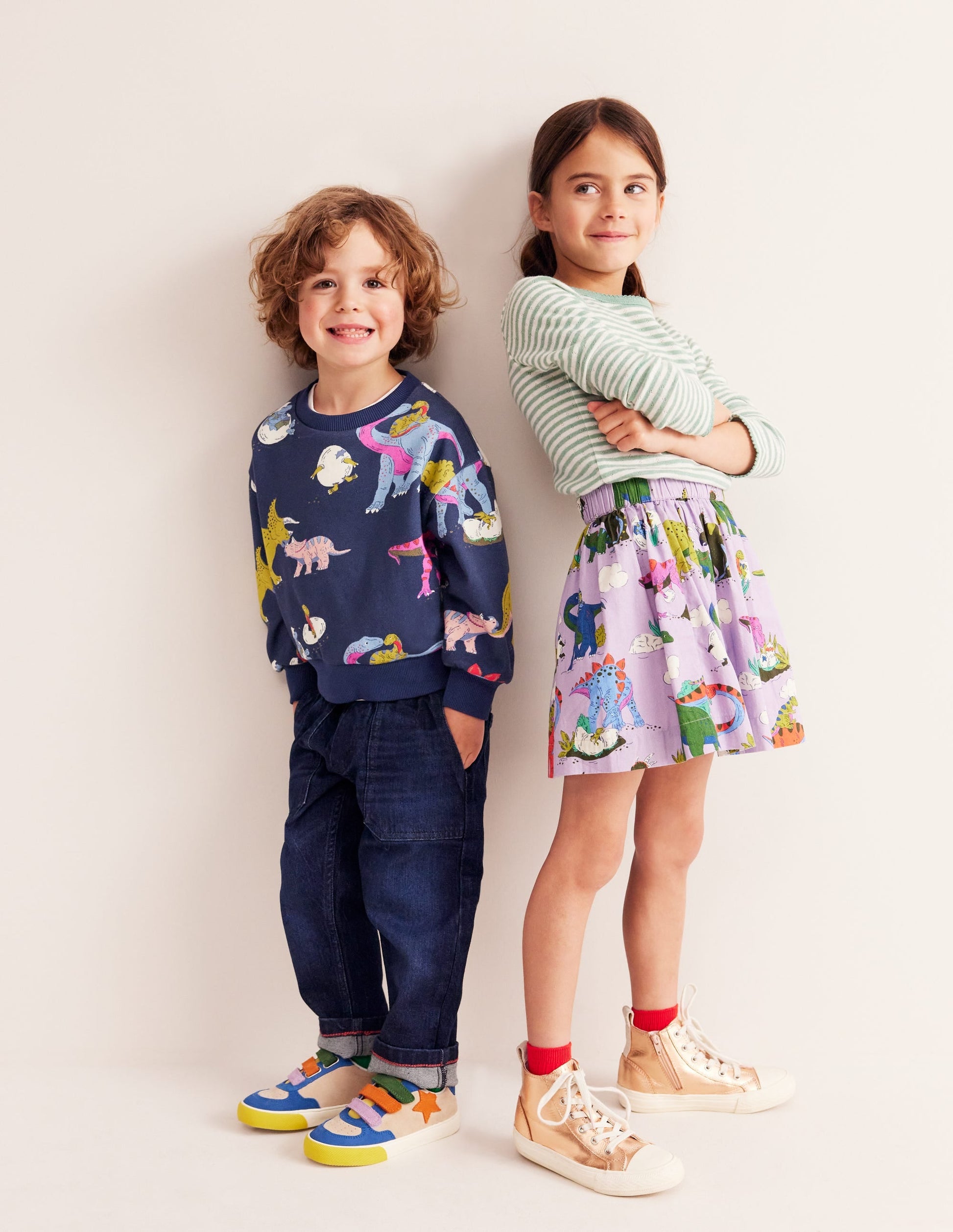 Printed Sweatshirt-Multi Dino Family-7