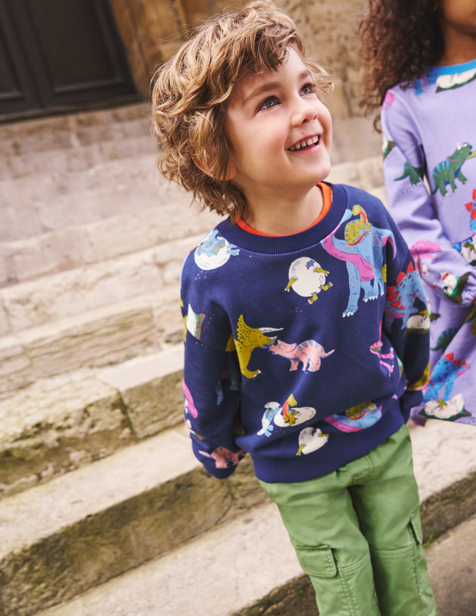 Printed Sweatshirt-Multi Dino Family - Image 4