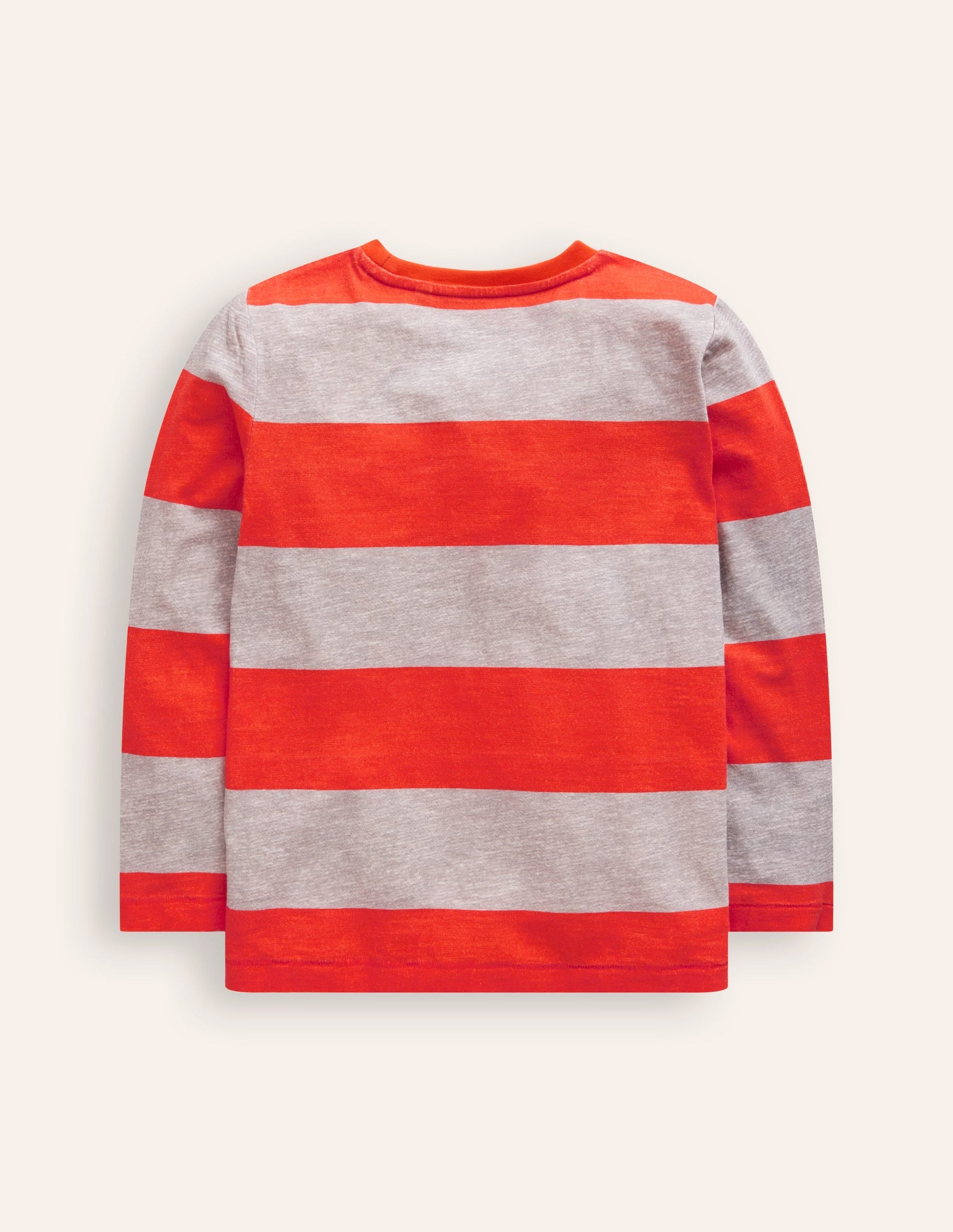 Everyday Long Sleeve T-Shirt-Grey Marl/ Firecracker Red-2