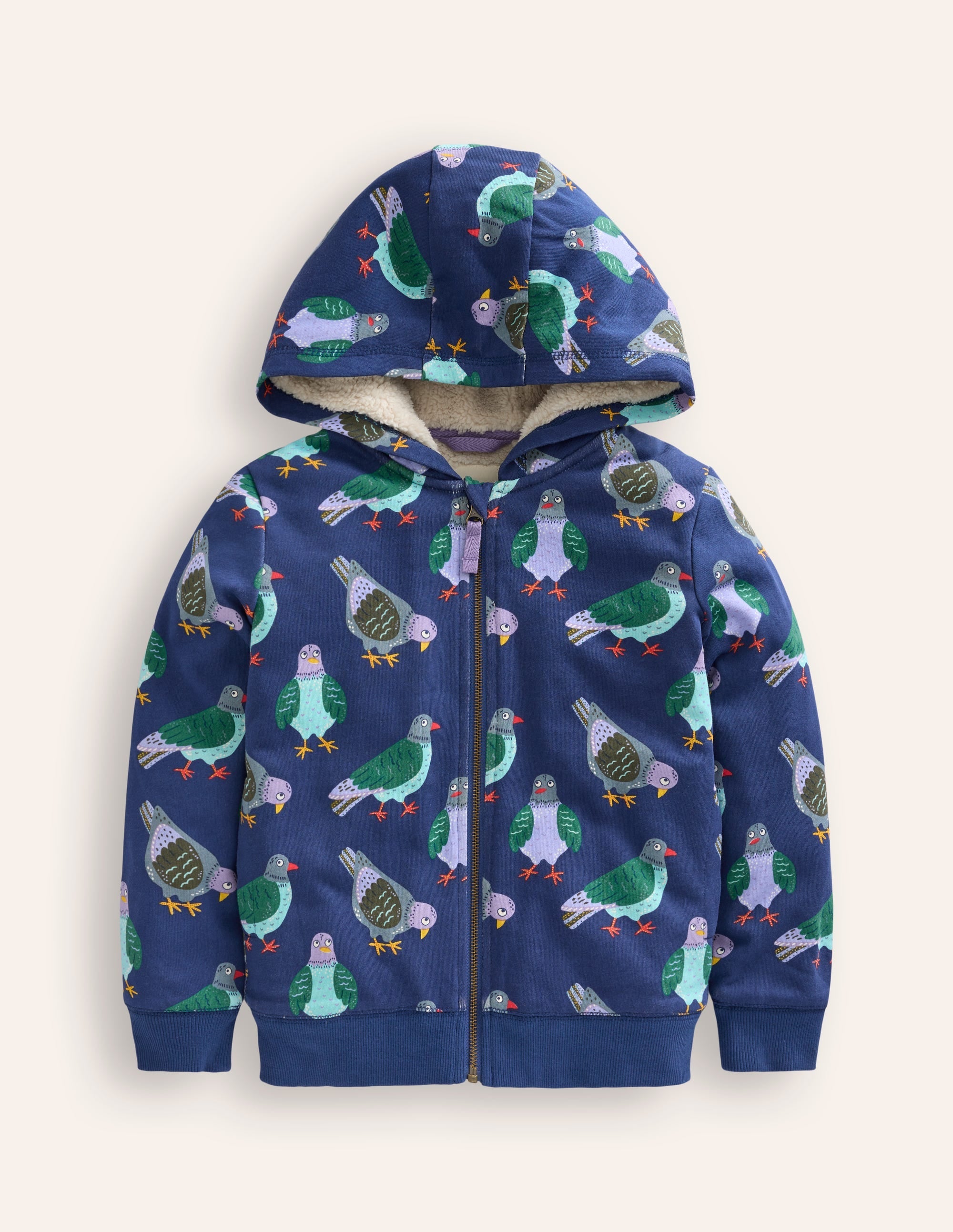 Shaggy-Lined Hoodie-Starboard Blue Pigeons - Image 1