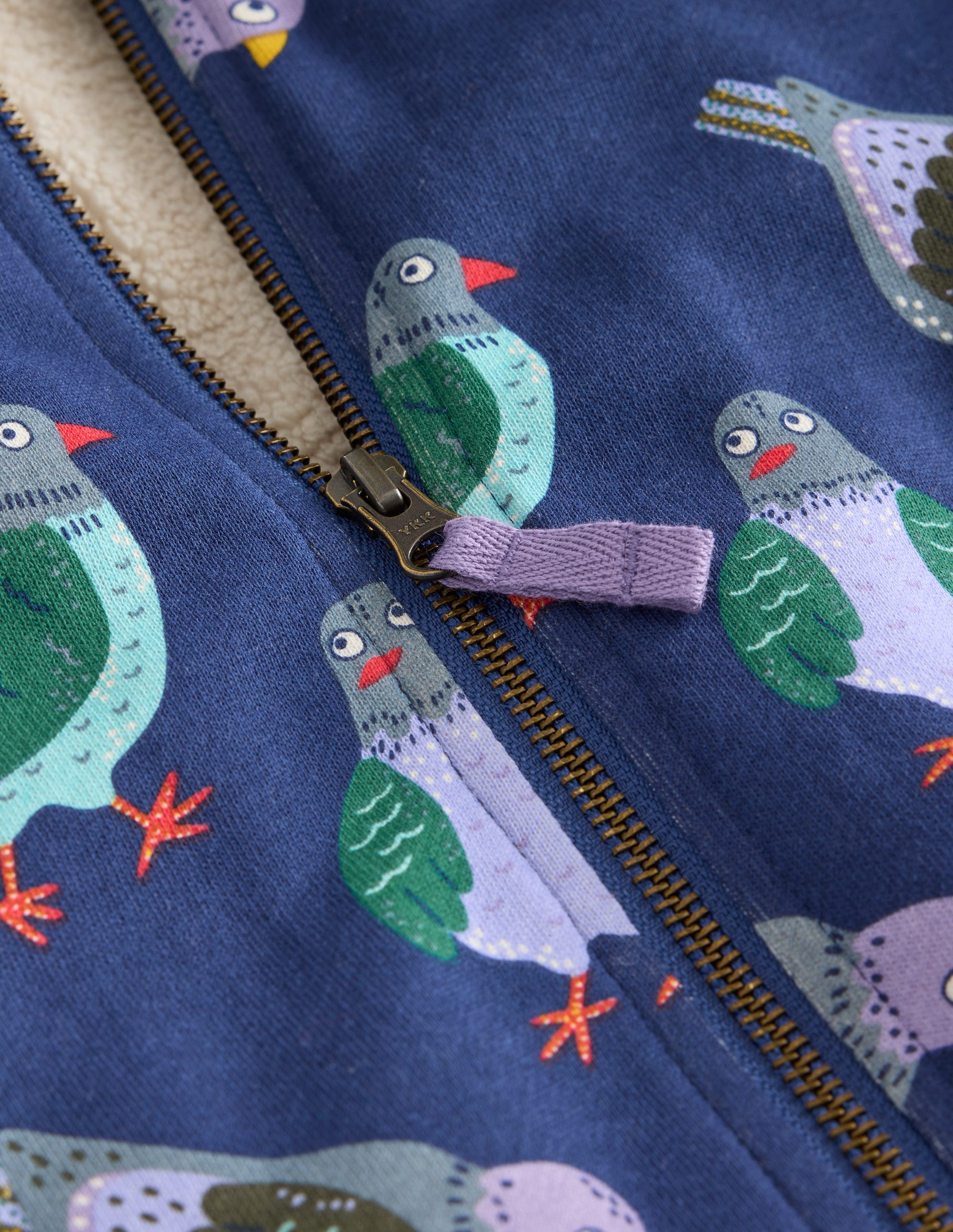 Shaggy-Lined Hoodie-Starboard Blue Pigeons - Image 3