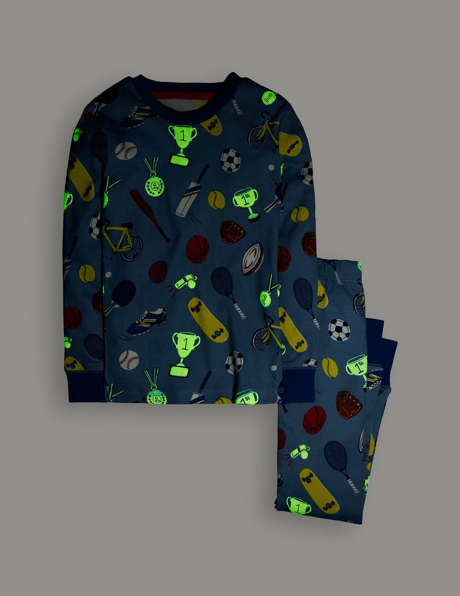 Snug Glow-In-The-Dark Pyjamas-Blue Sport - Image 4