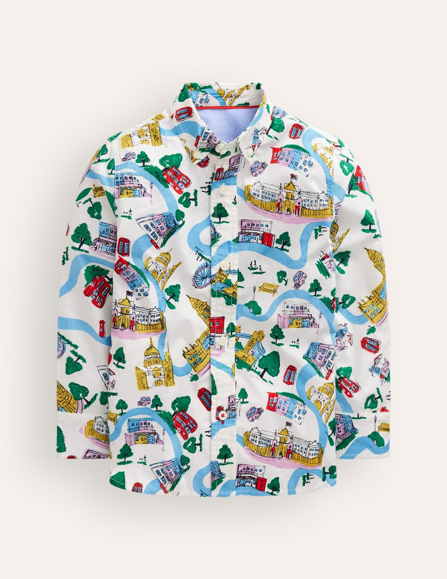 Printed Cotton Shirt-Multi London Town - Image 1
