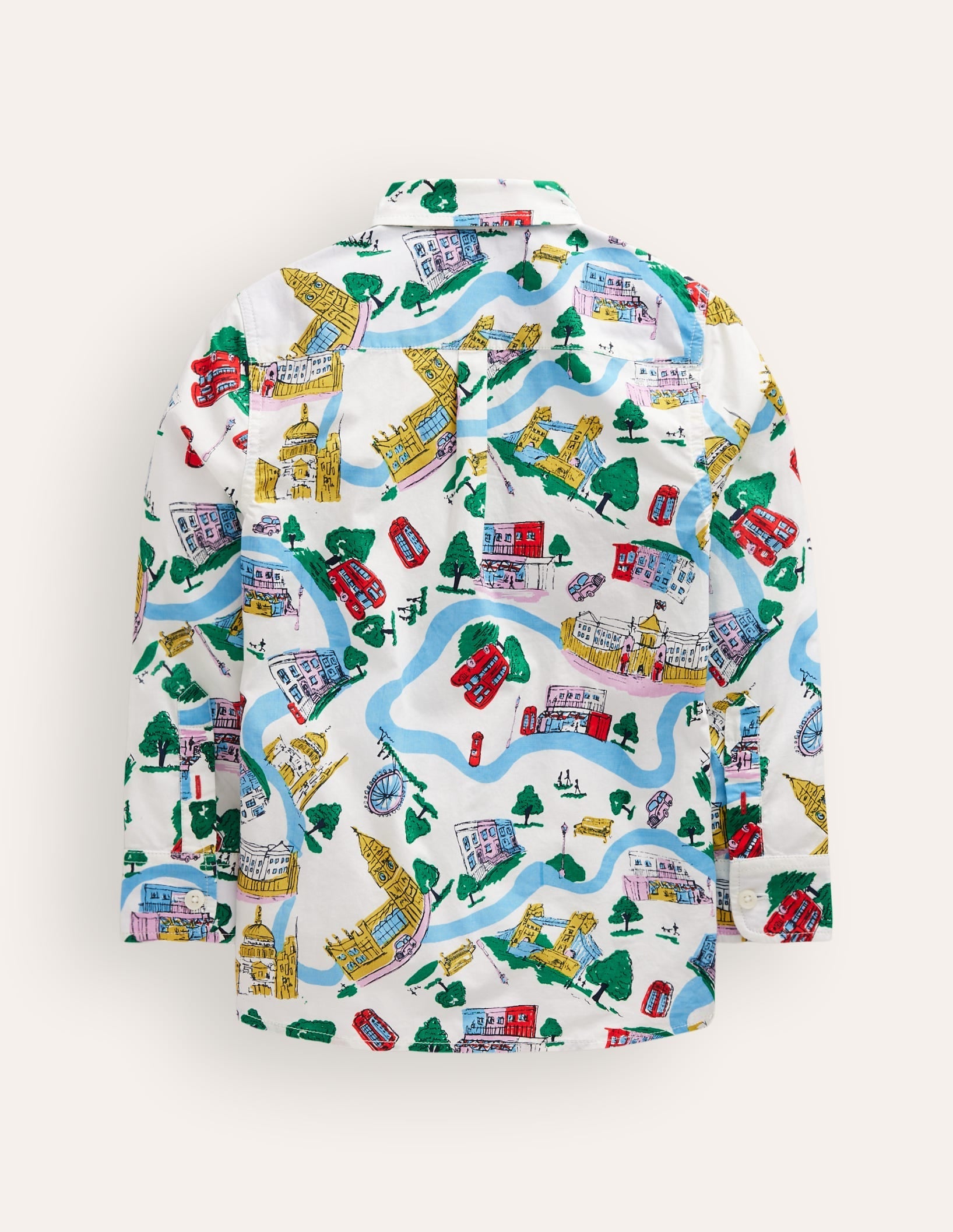 Printed Cotton Shirt-Multi London Town - Image 2