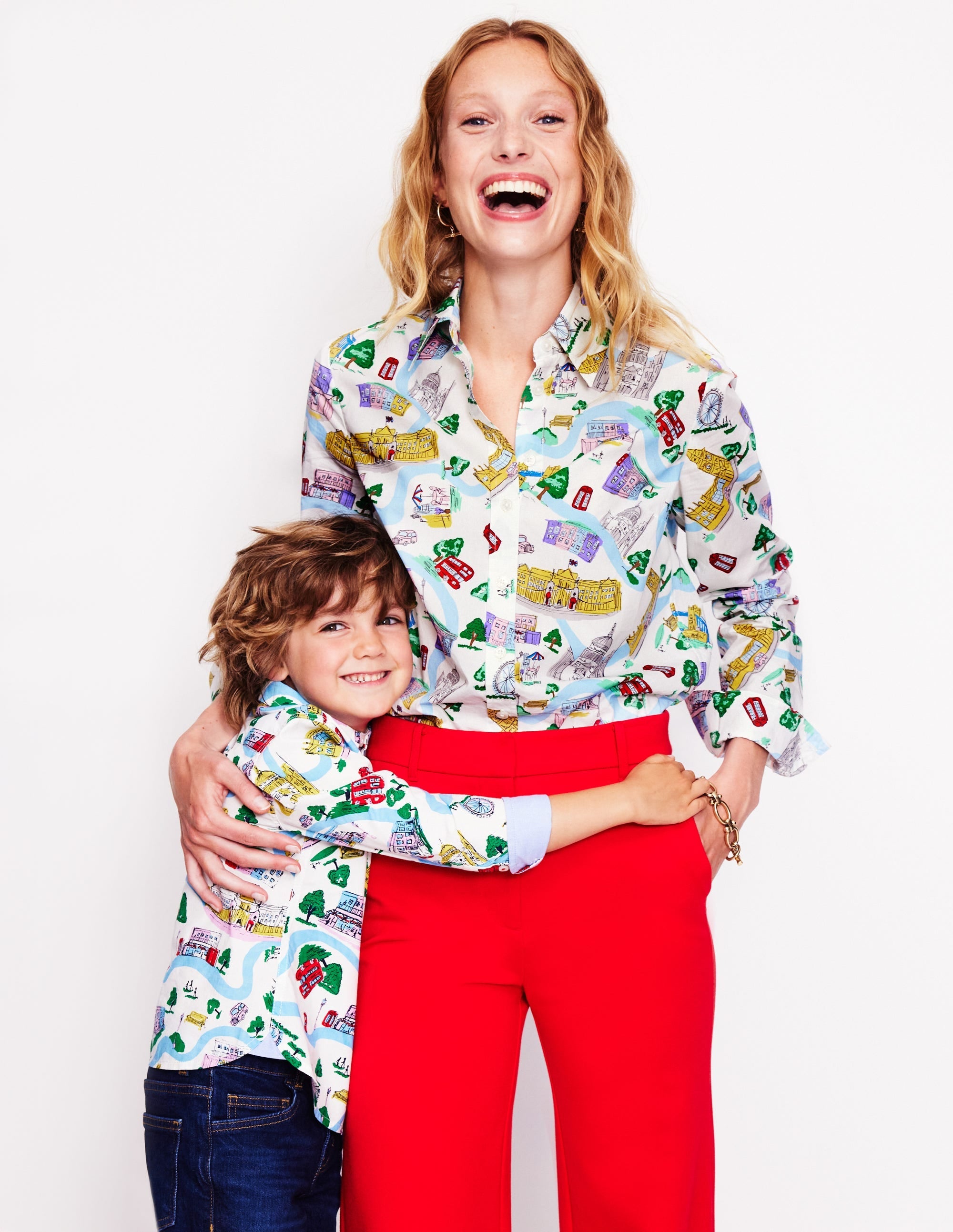 Printed Cotton Shirt-Multi London Town - Image 5