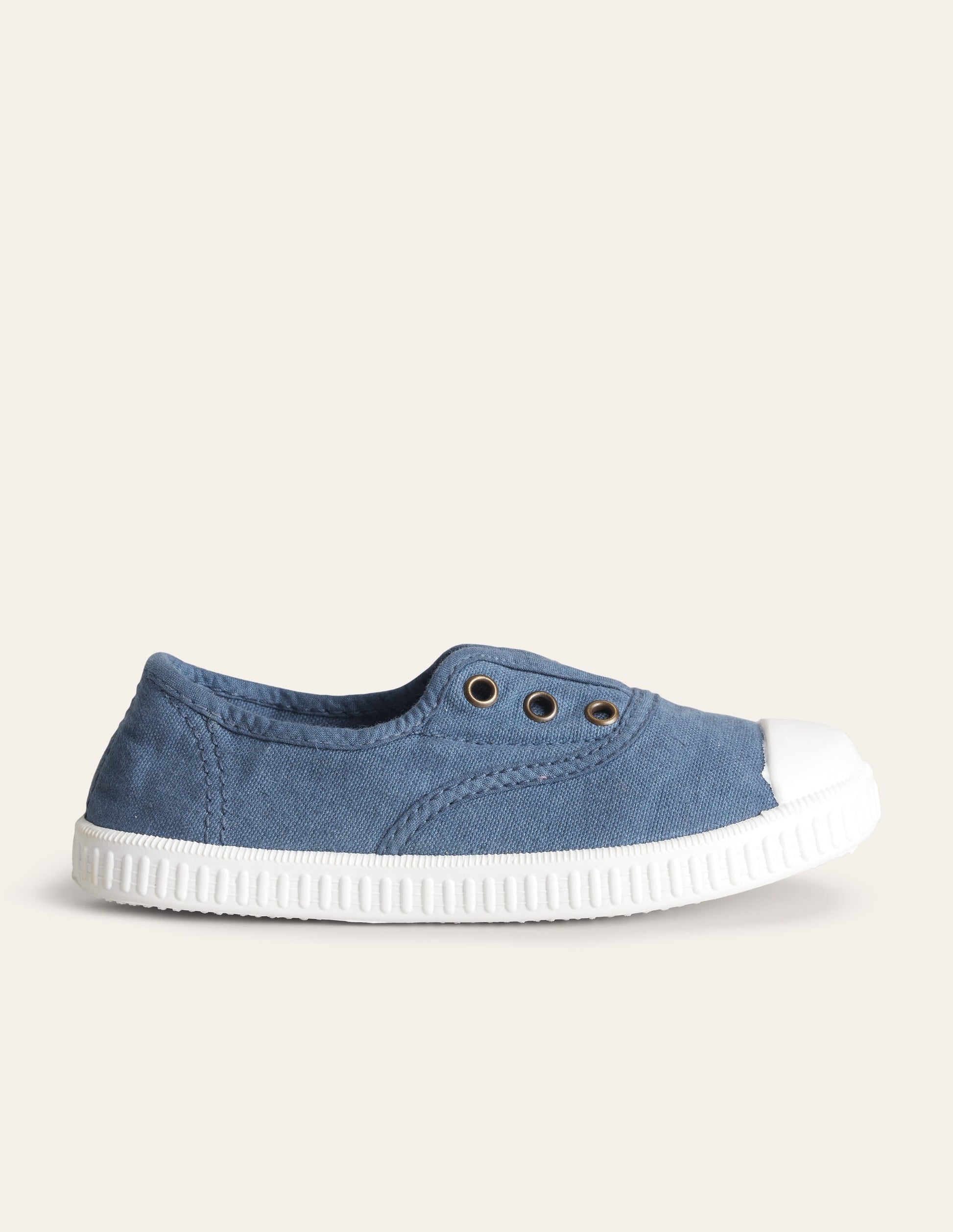 Laceless Canvas Pull-ons-College Navy-1