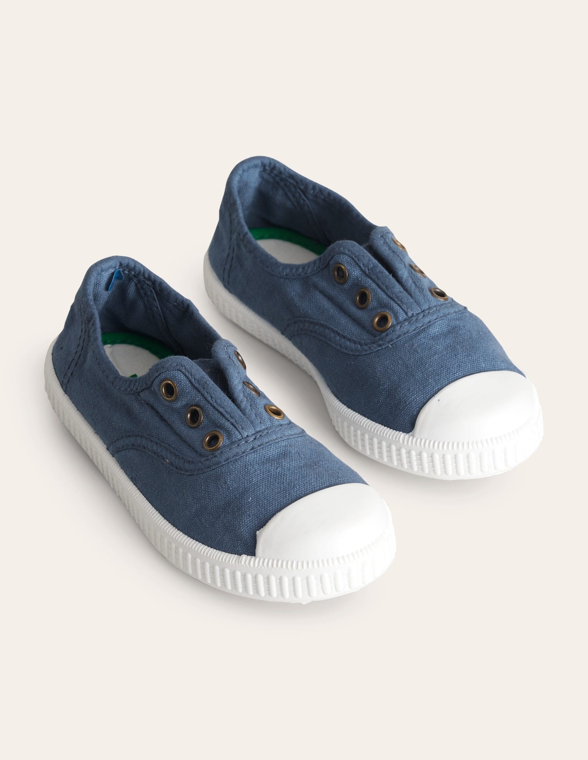 Laceless Canvas Pull-ons-College Navy-2