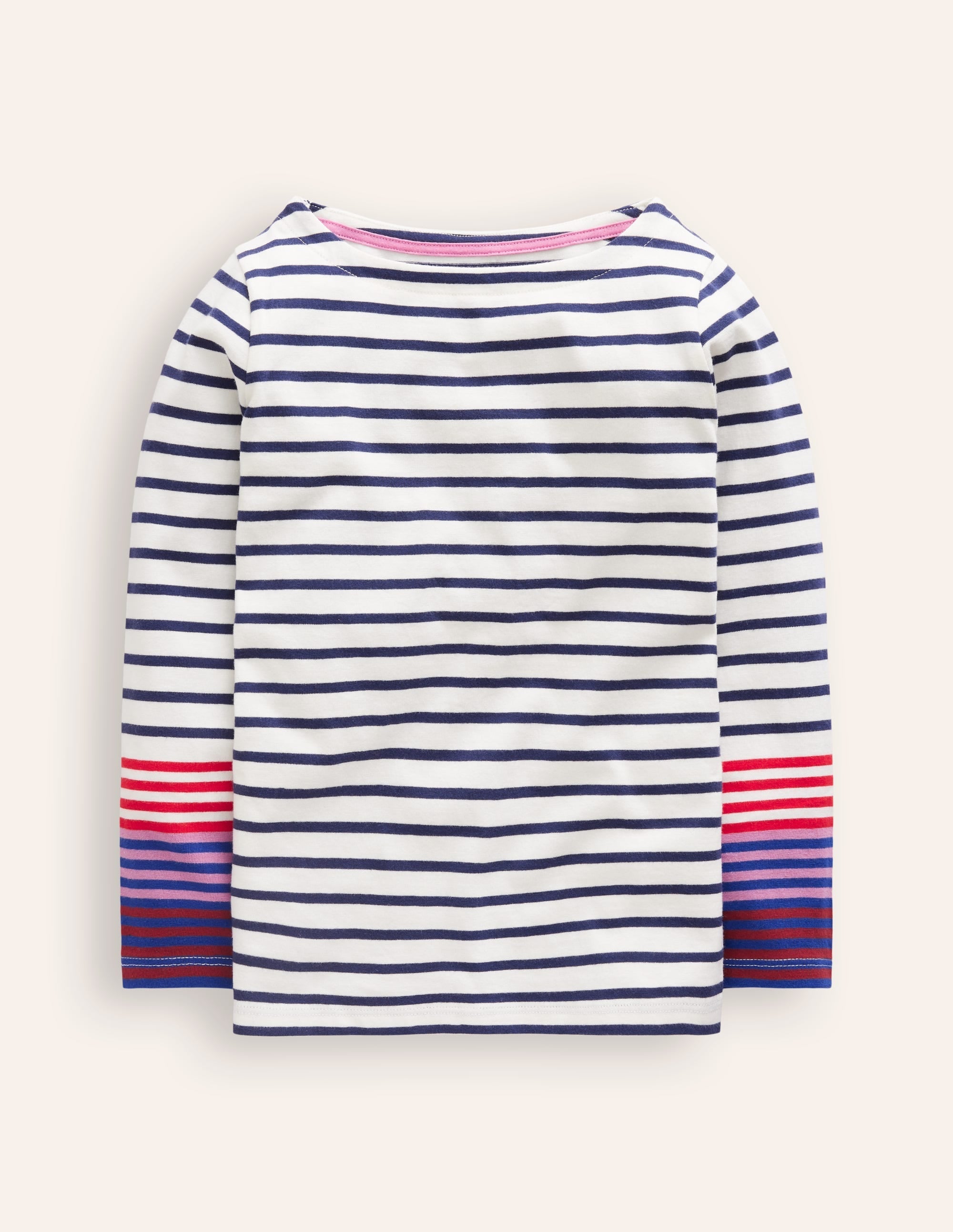 Everyday Breton-Navy/ Pink Cuff - Image 1