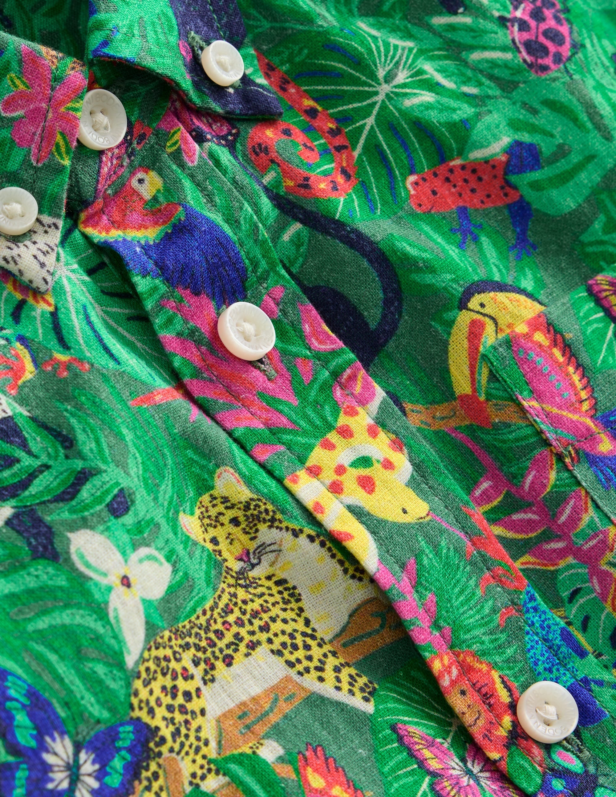 Cotton Linen Shirt-Tropical Rainforest - Image 3