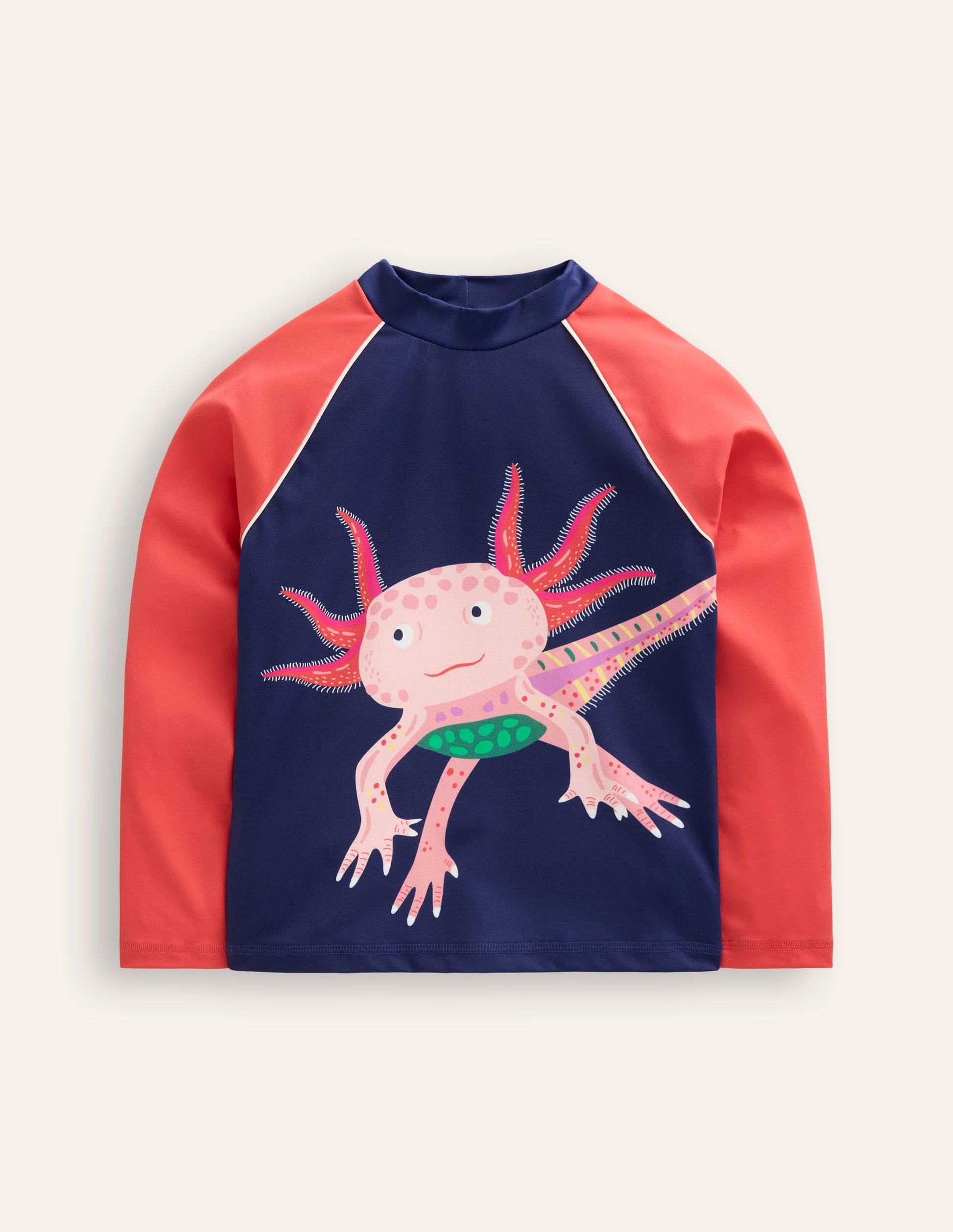 Logo Rash Vest-Sapphire Blue/ Jam Red Axolotl-1