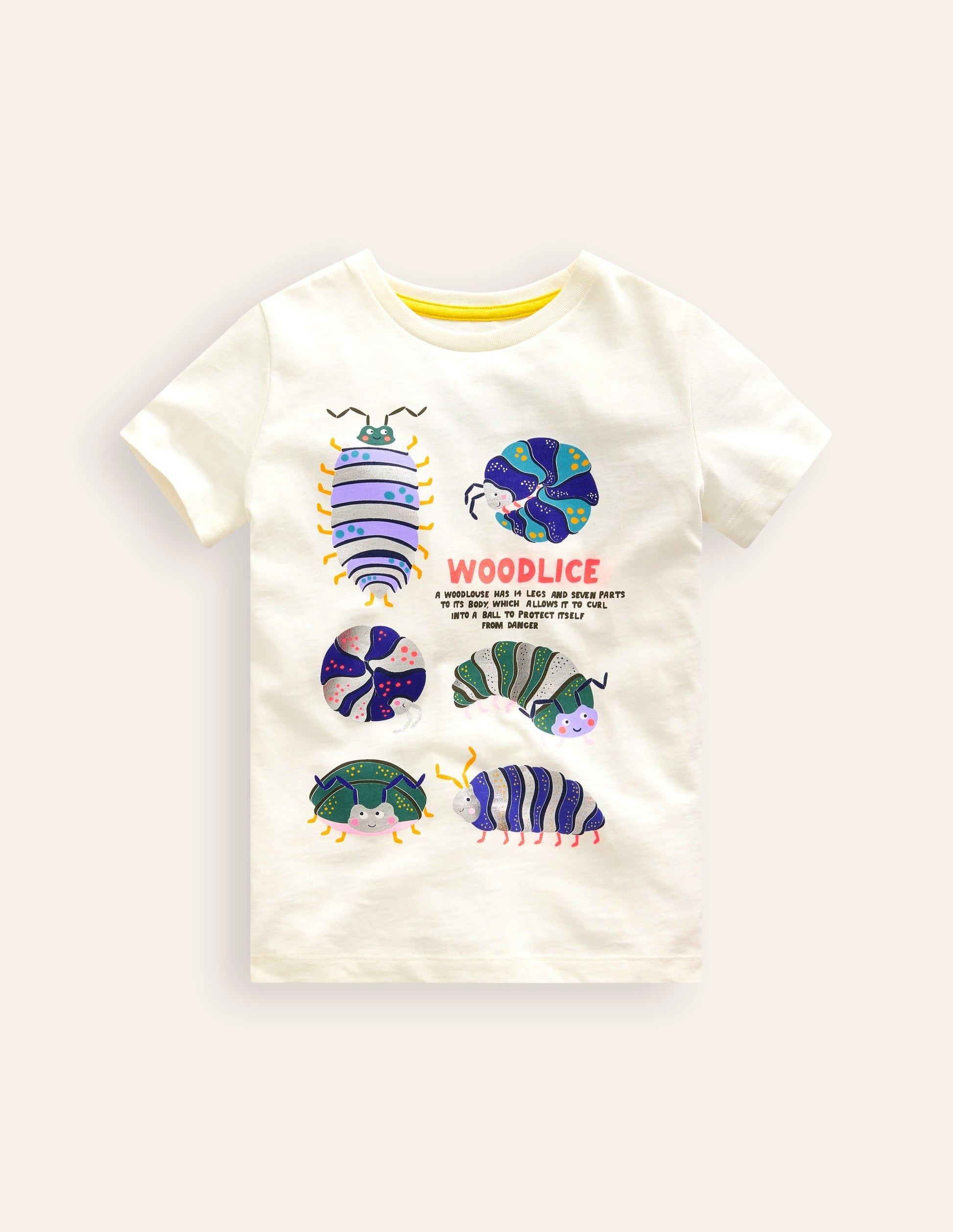 Foil Printed T-shirt-Ivory Woodlice-1