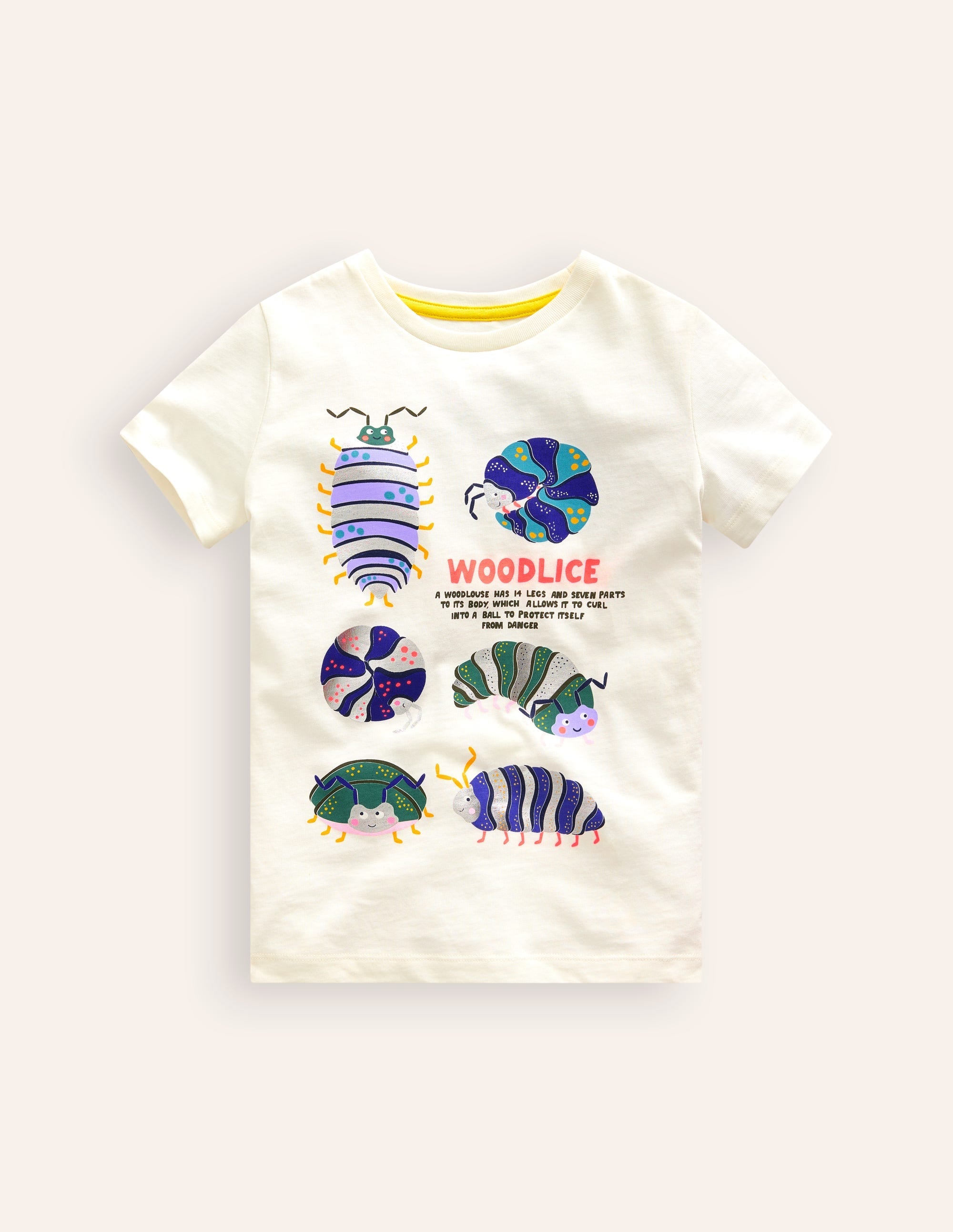Foil Printed T-shirt-Ivory Woodlice - Image 1