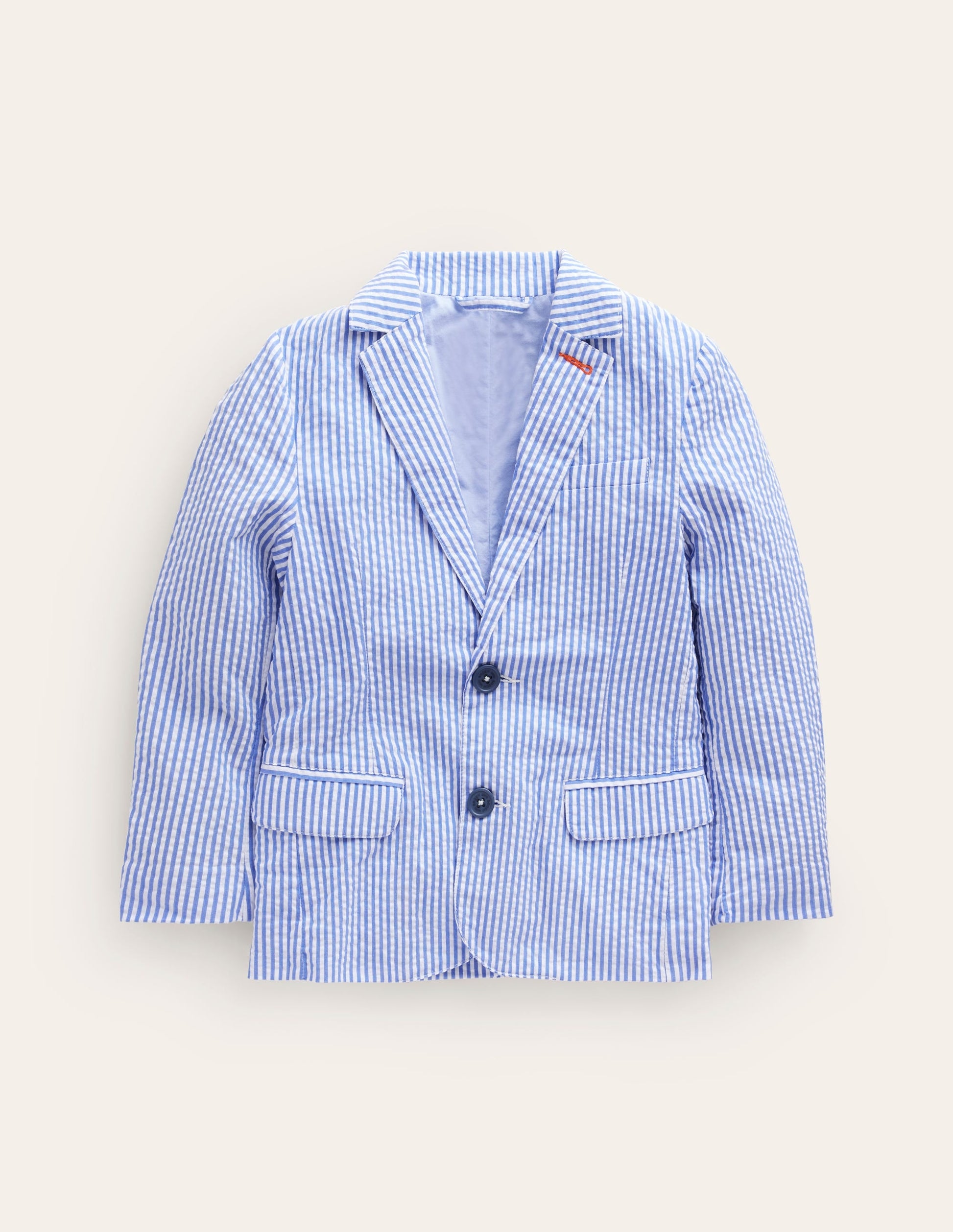 Seersucker Blazer-Vintage Blue / Ivory Stripe-1