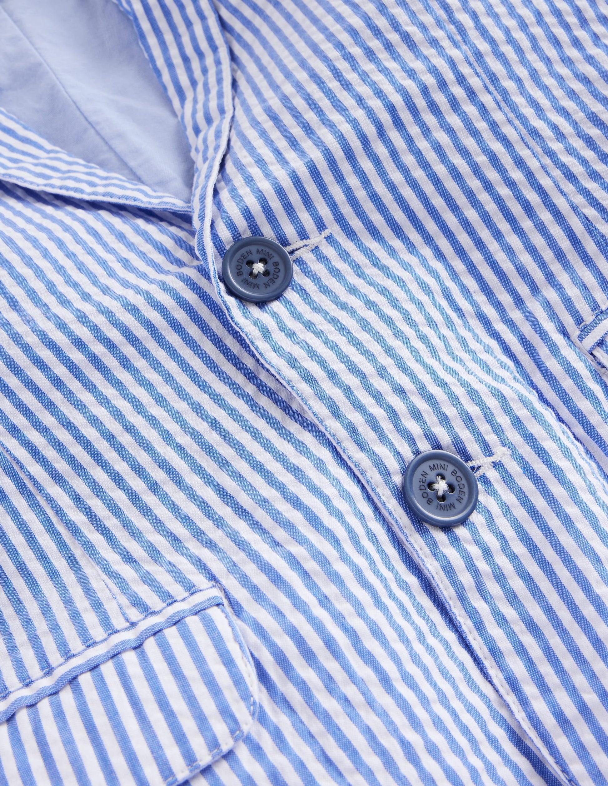 Seersucker Blazer-Vintage Blue / Ivory Stripe-3