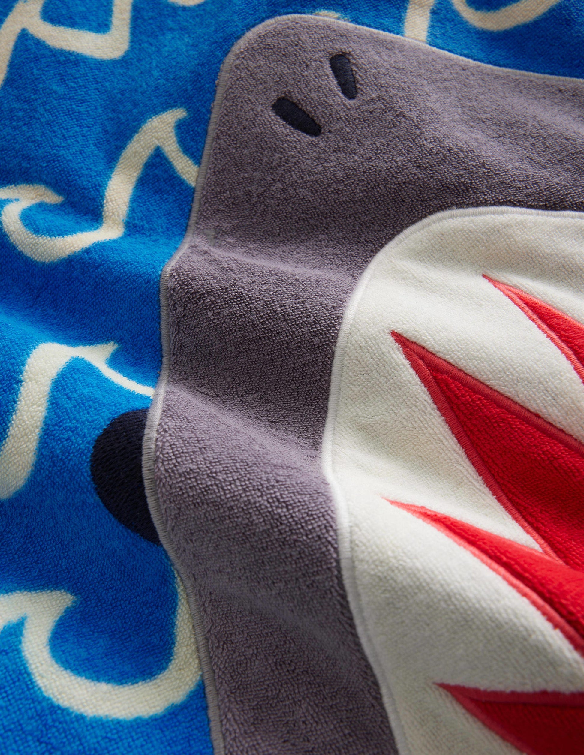 Appliqué Towelling Throw-on-Greek Blue-3