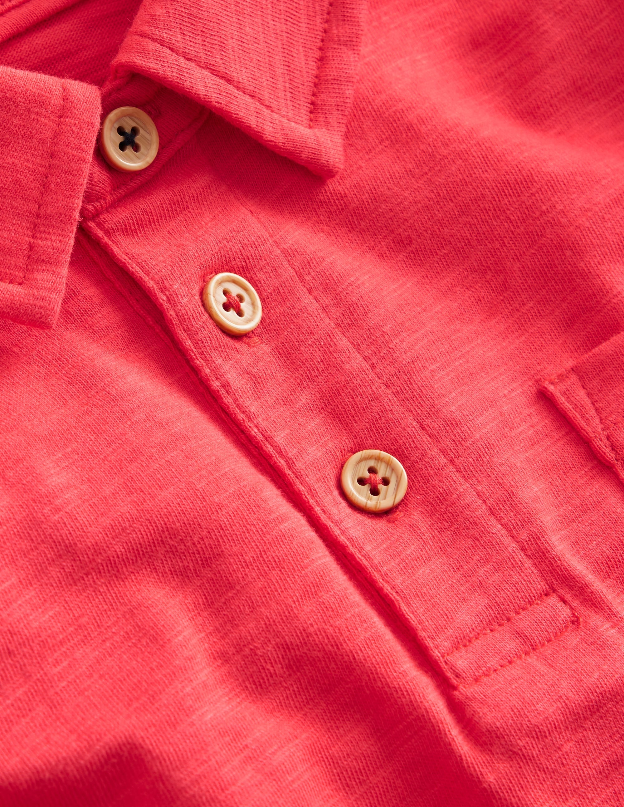 Slub Polo Shirt-Jam Red - Image 3