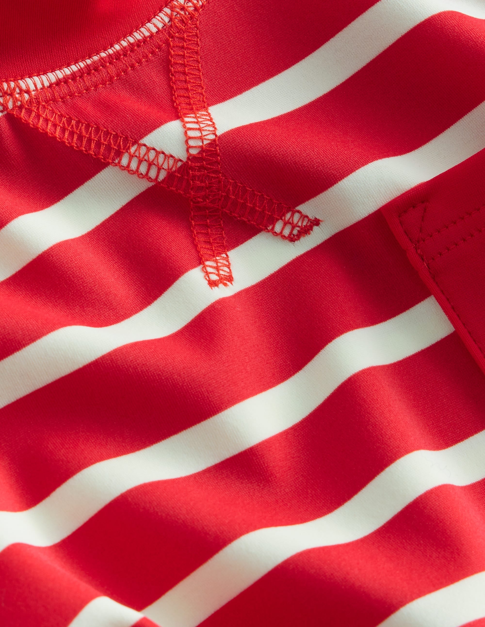 Breton Rash Vest-Red/ Ivory Stripe - Image 3