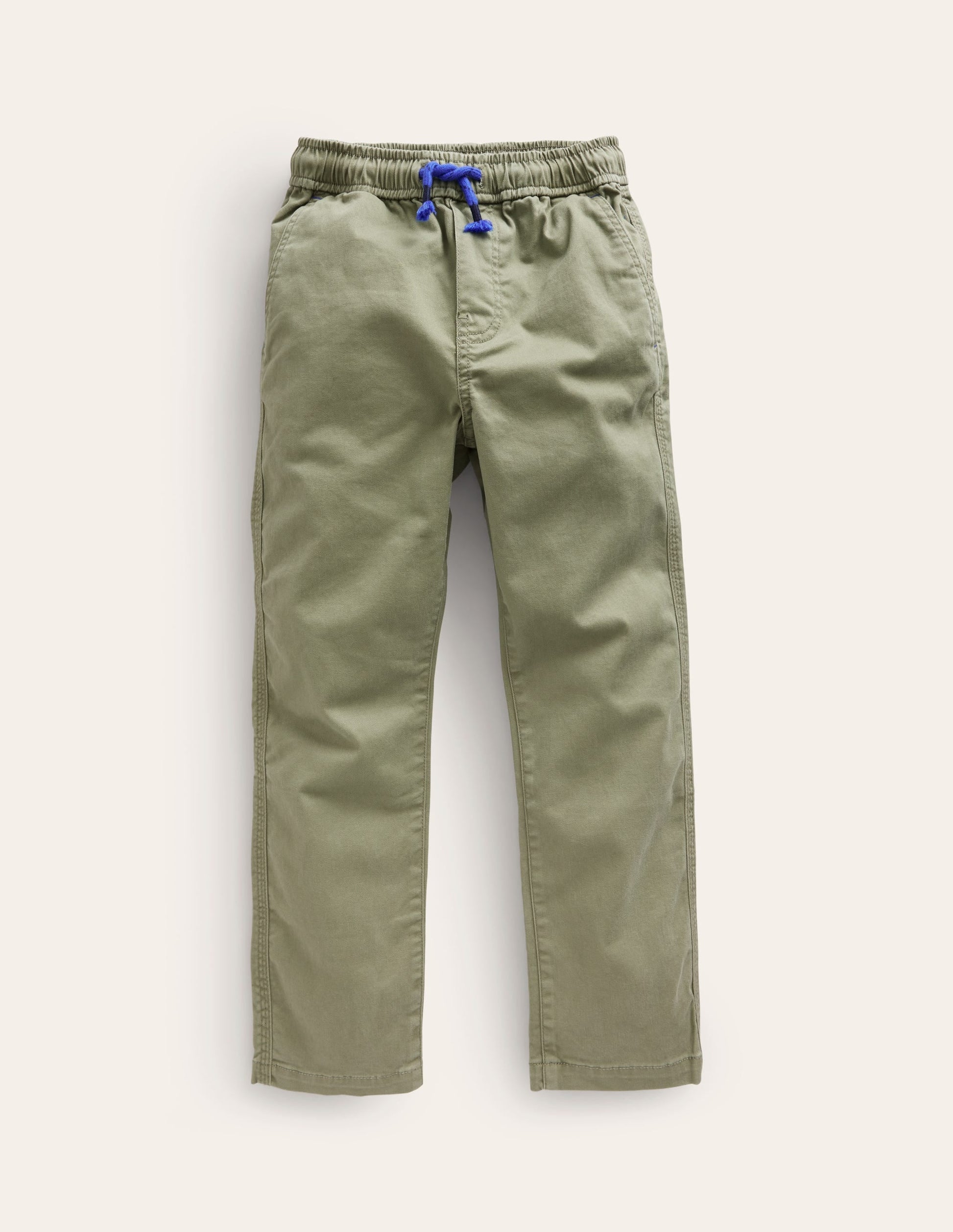 Slim Pull-On Trousers-Pottery Green-1