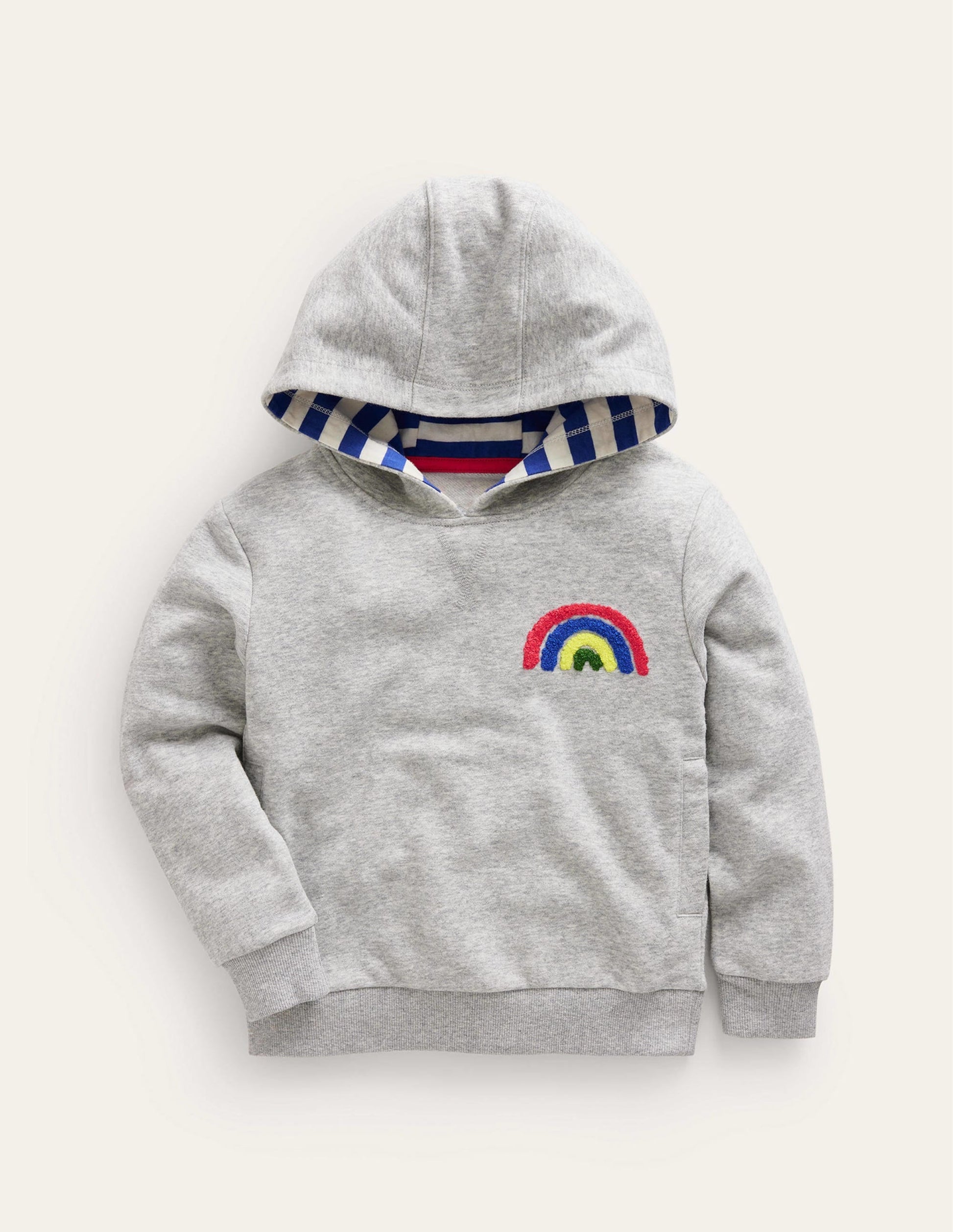 Appliqué Rainbow Hoodie-Silver Marl Rainbow-1