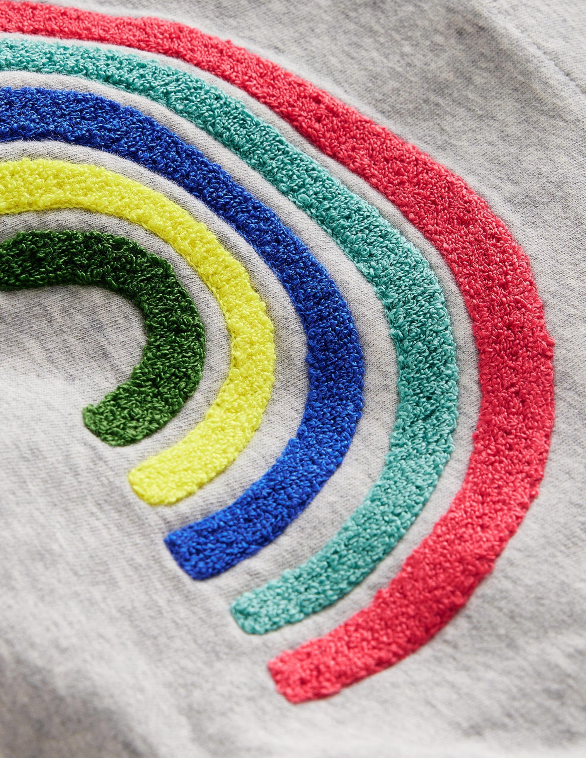 Appliqué Rainbow Hoodie-Silver Marl Rainbow - Image 3