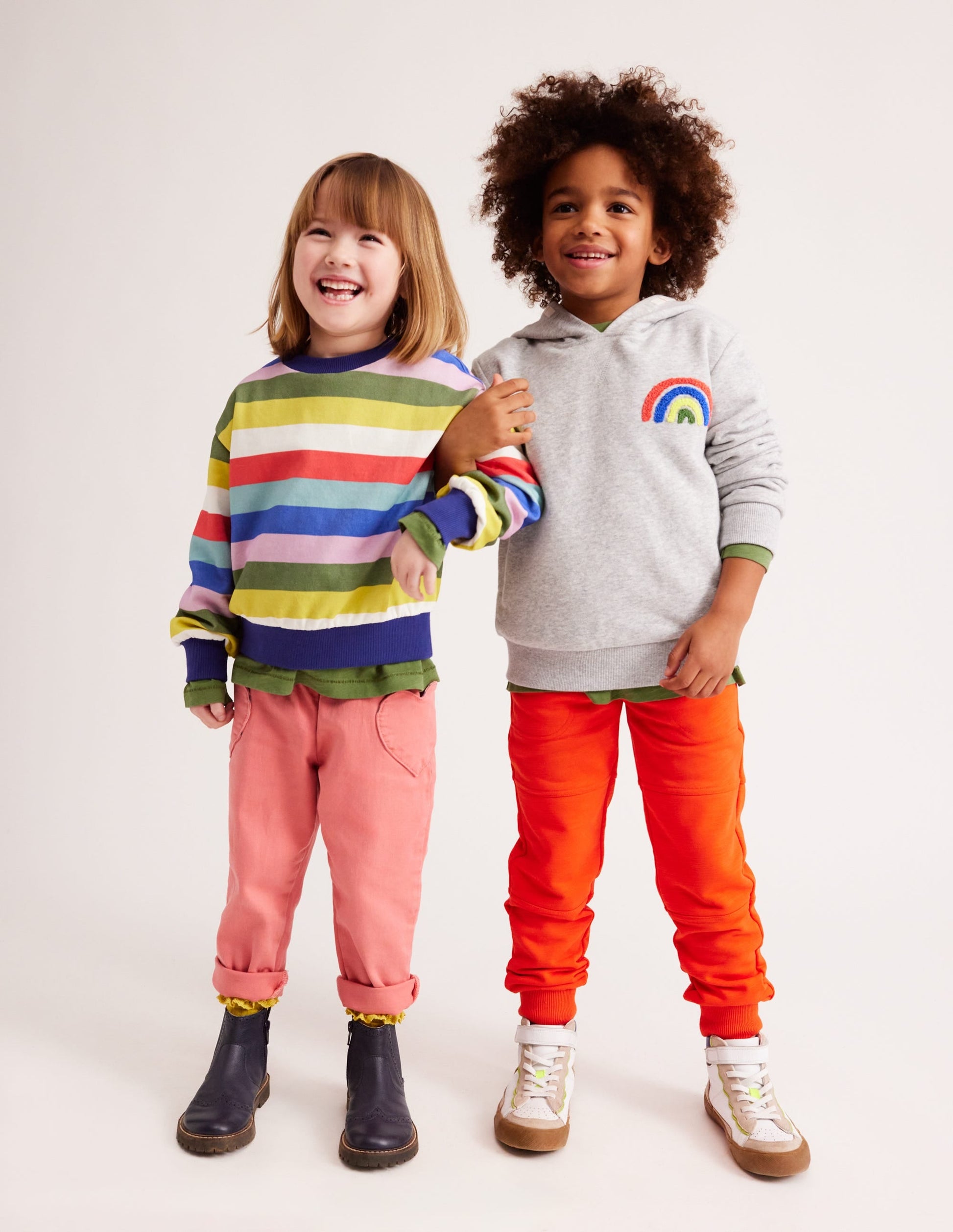 Appliqué Rainbow Hoodie-Silver Marl Rainbow-4
