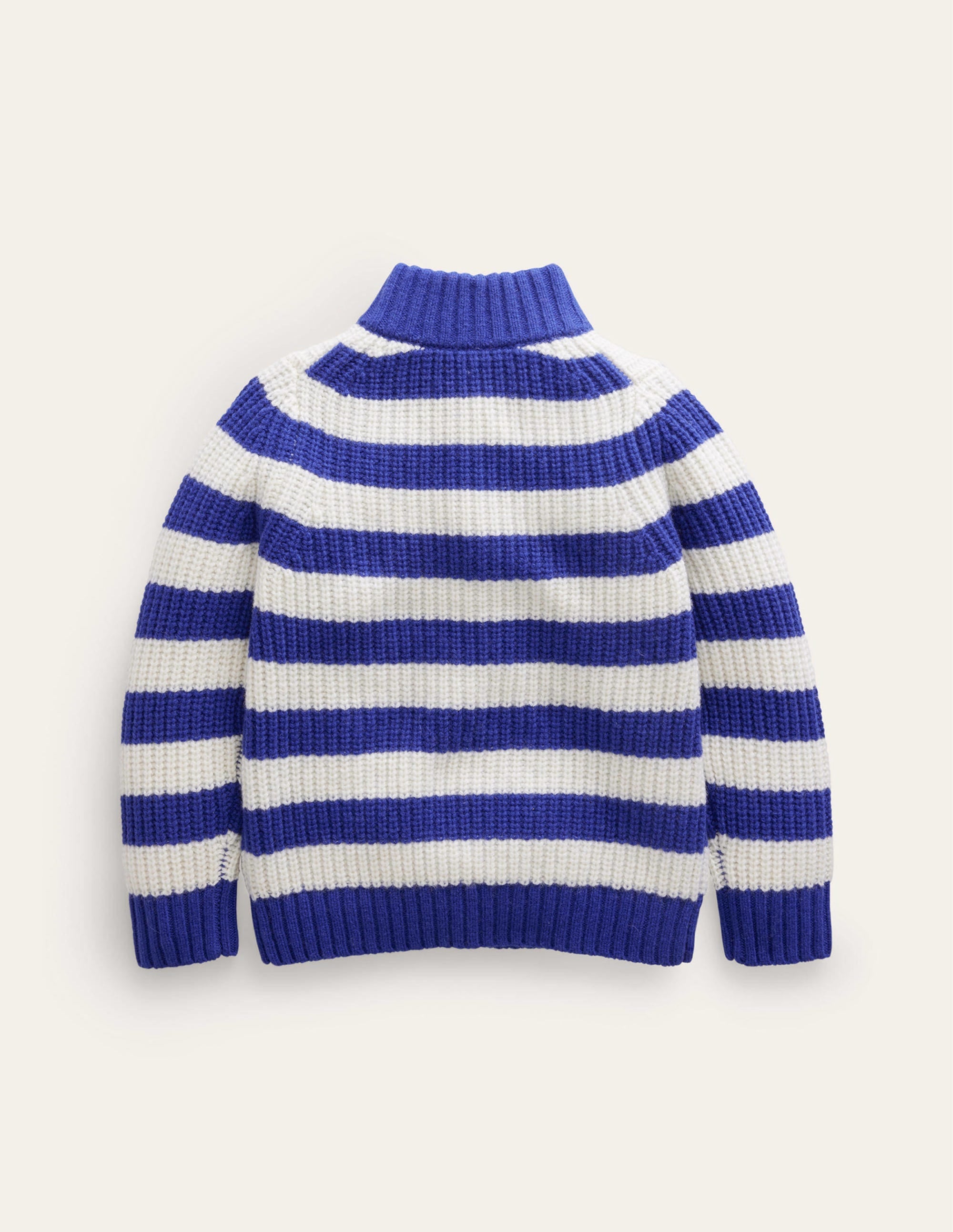 Chunky Half Zip Jumper-Greek Blue and Ivory - Image 2