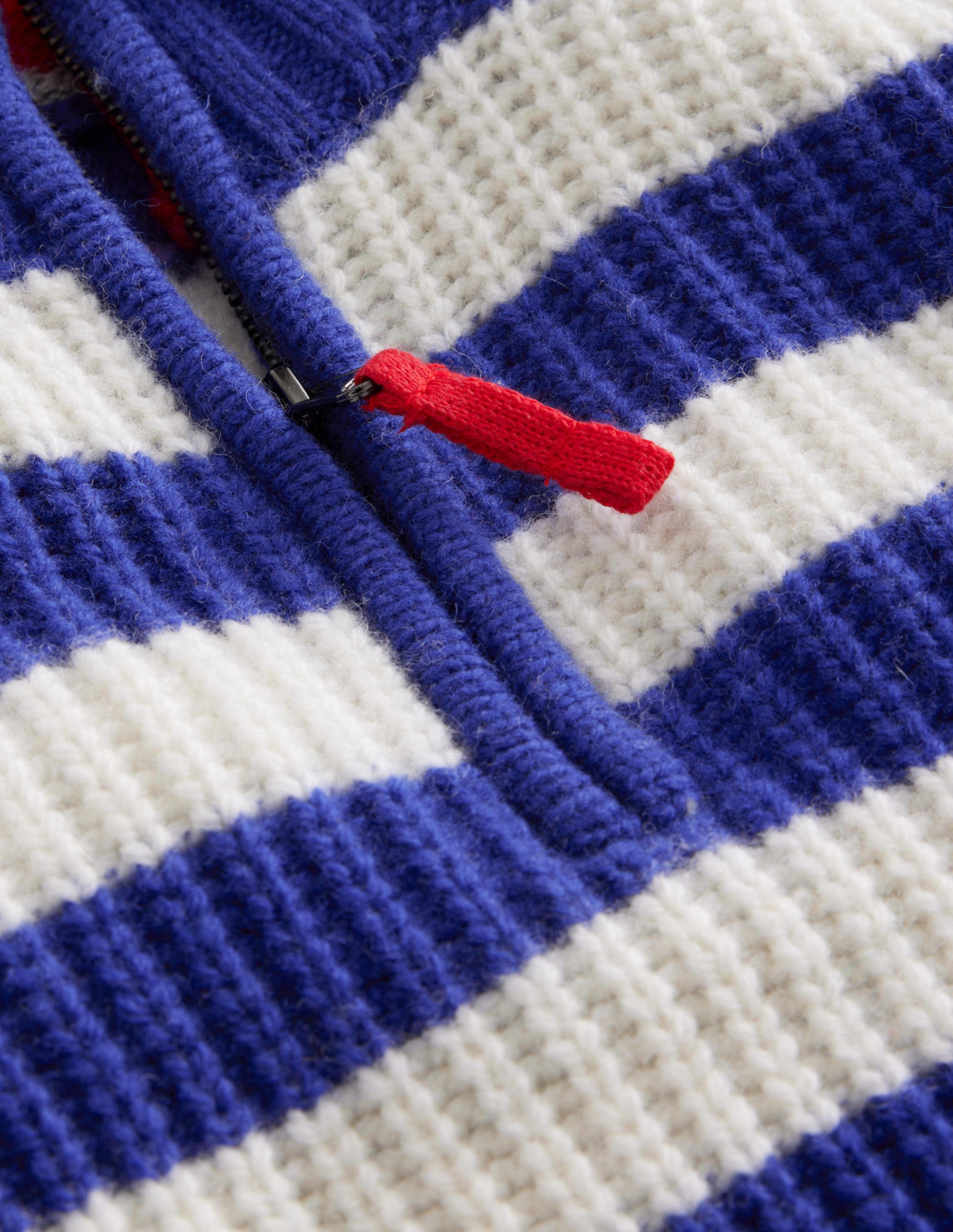 Chunky Half Zip Jumper-Greek Blue and Ivory - Image 3