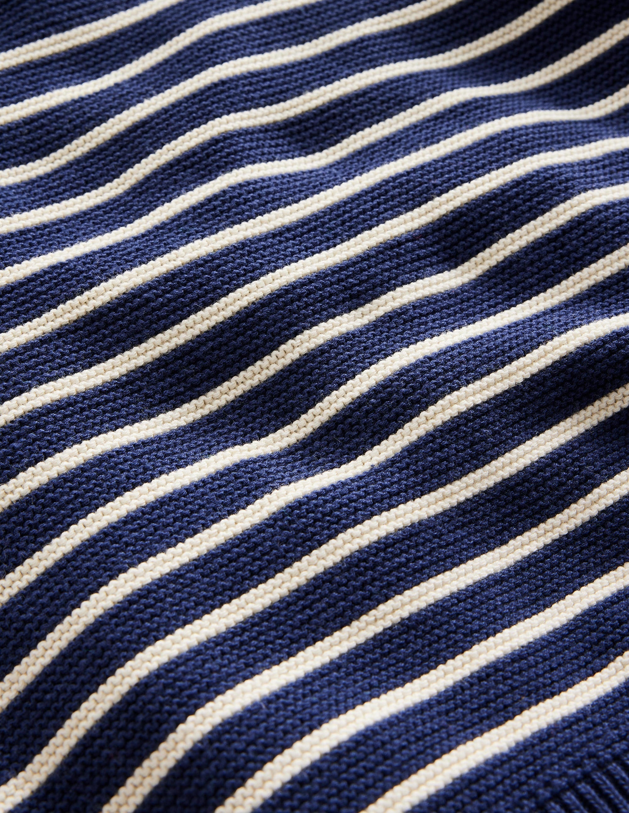 Nautical Stripe Jumper-Sapphire Blue and Ivory Stripe - Image 3