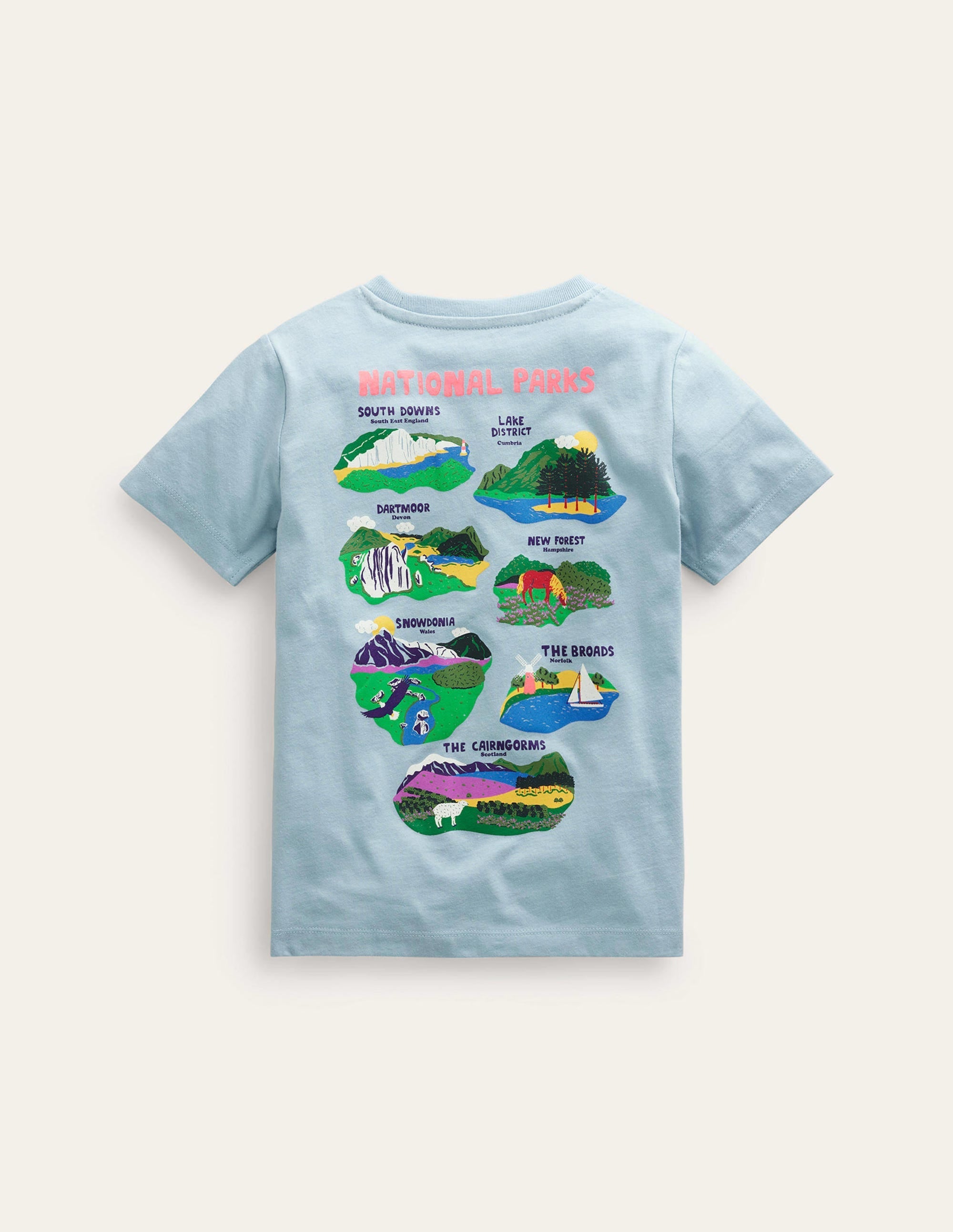 Front & Back Printed T-shirt-Forget Me Not Blue - Image 2