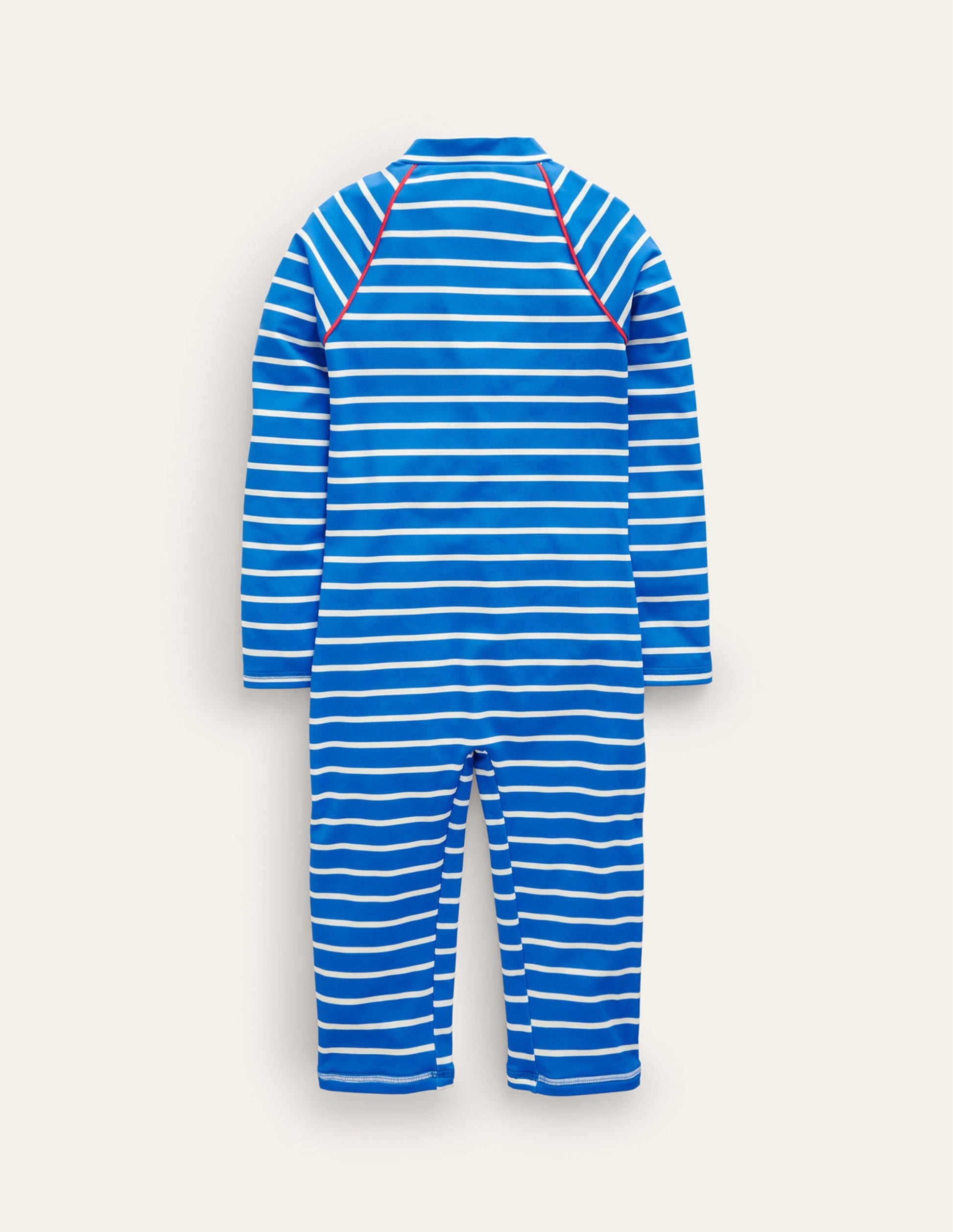 Sun Safe Surf Suit-Greek Blue and Ivory Stripe-2