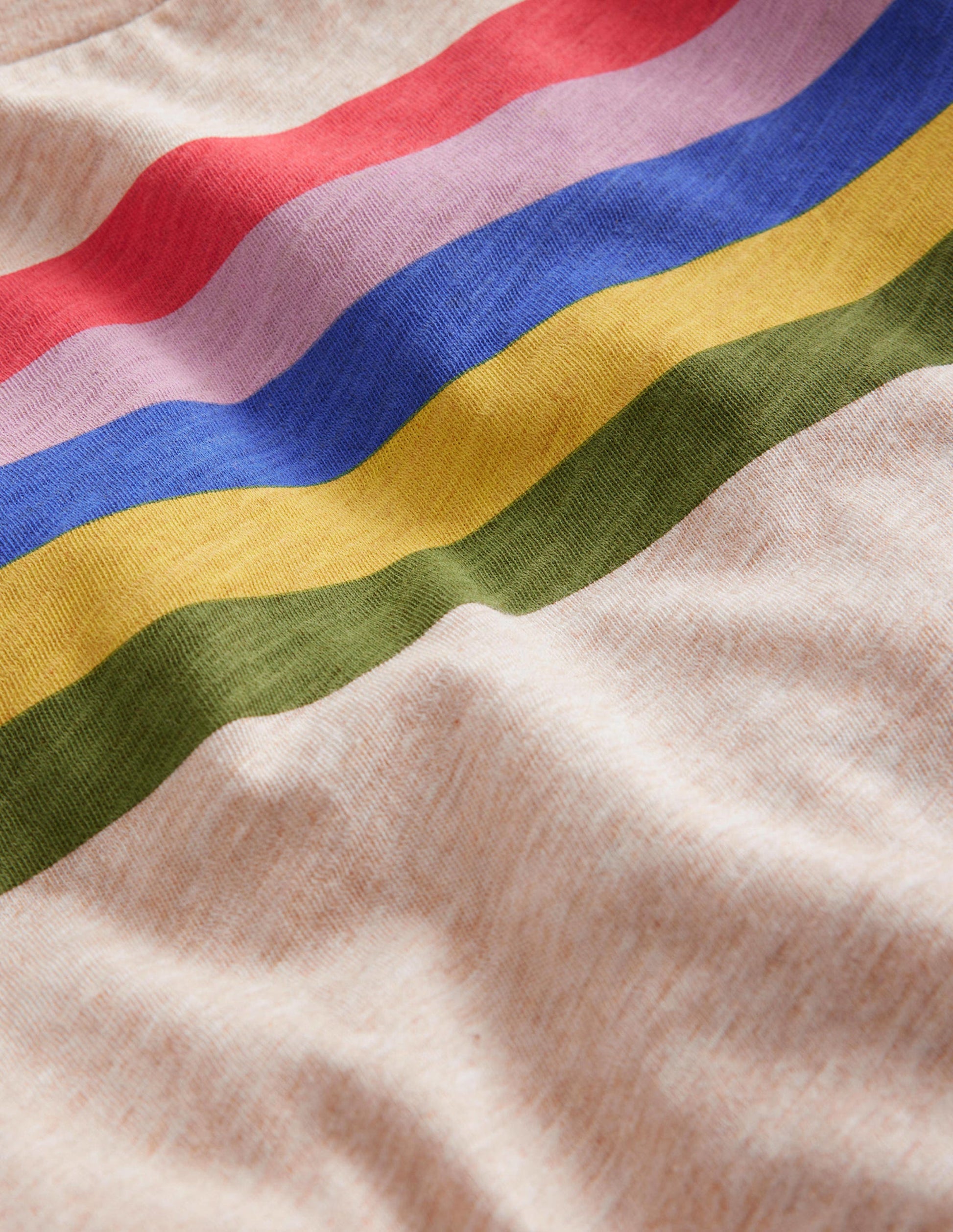 Rainbow Stripe Slub T-shirt-Jam/Blue Stripe-3