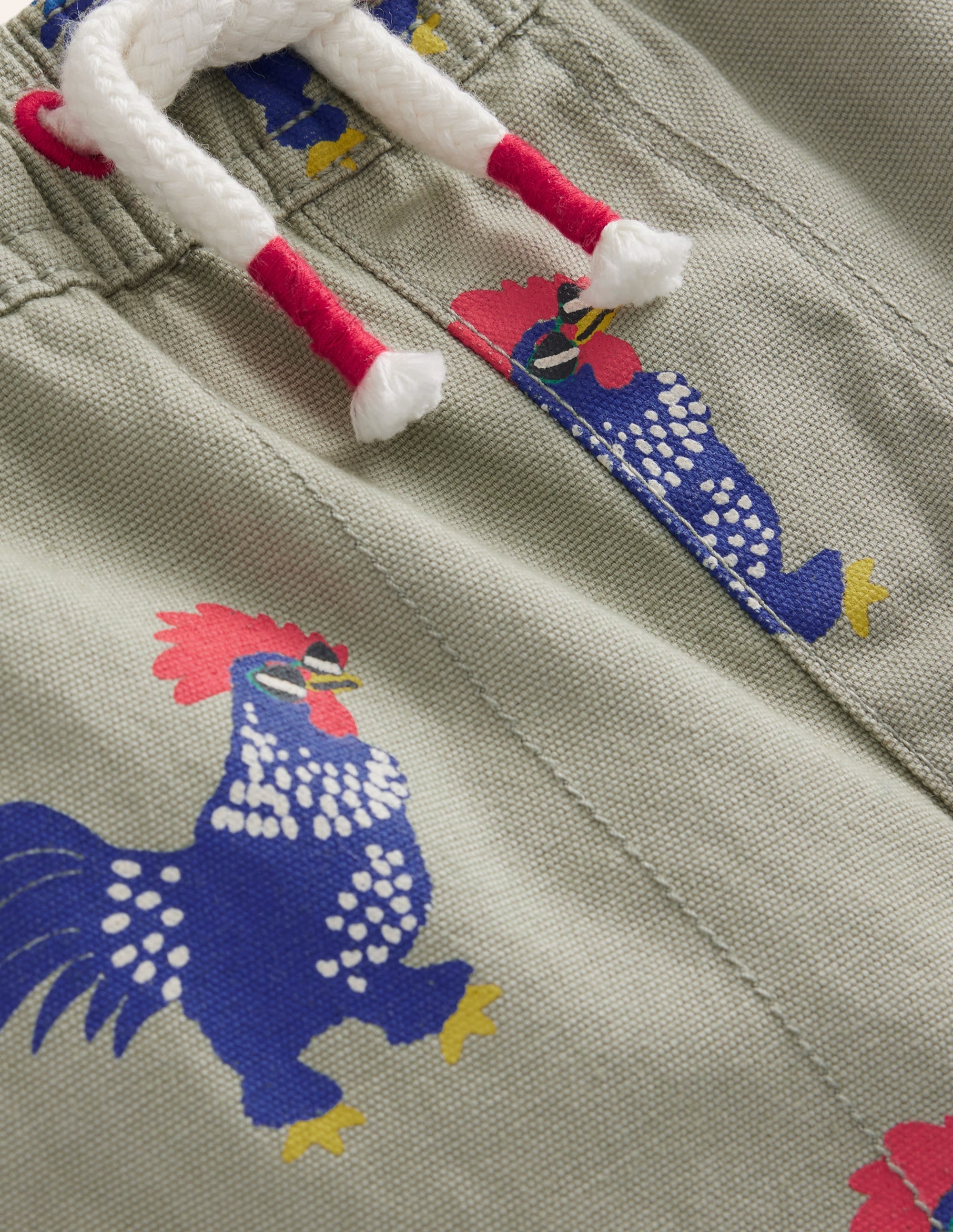 Pull-on Drawstring Shorts-Pottery Green Chicken - Image 3