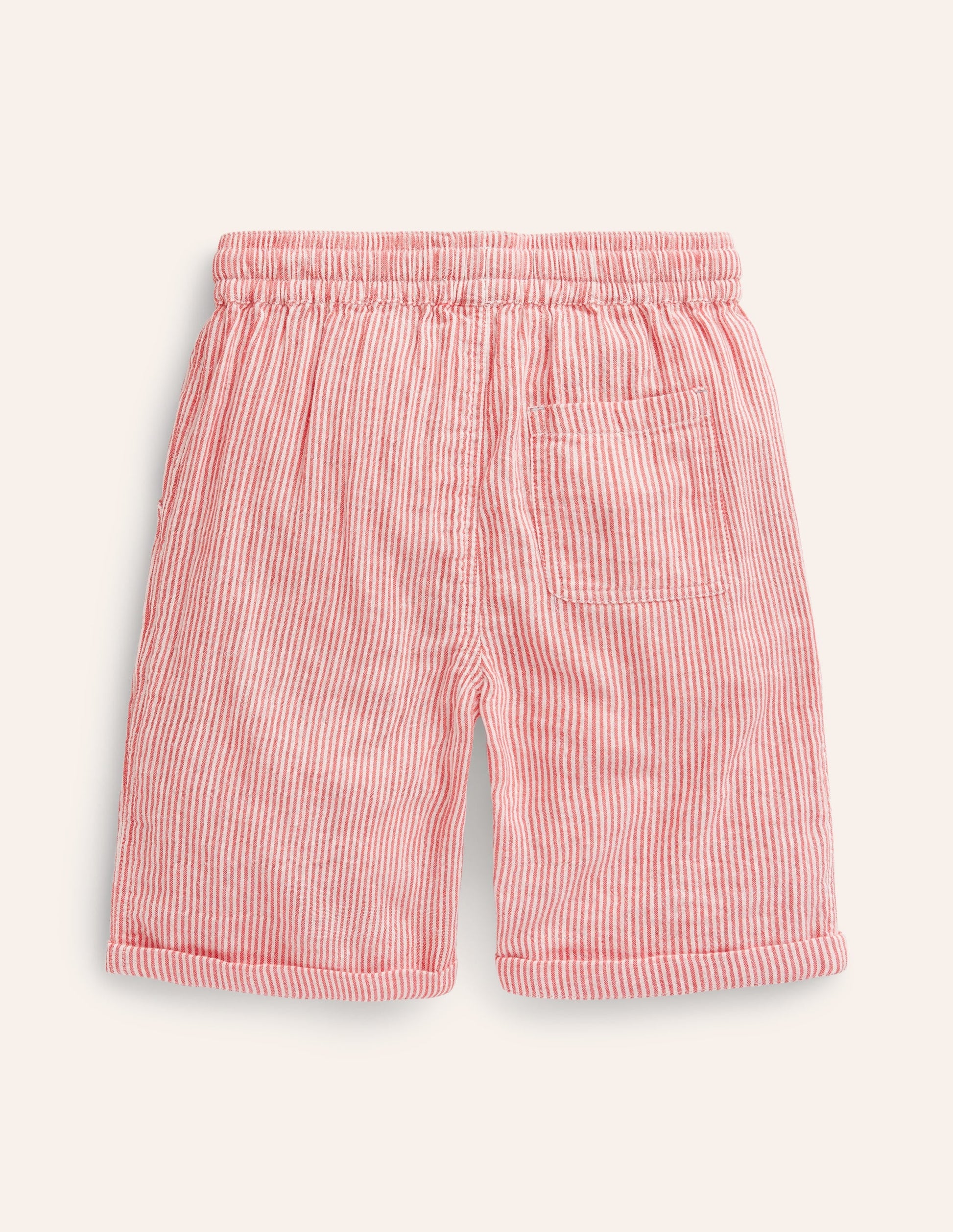 Lightweight Holiday Shorts-Jam Red / Ivory Stripe-2