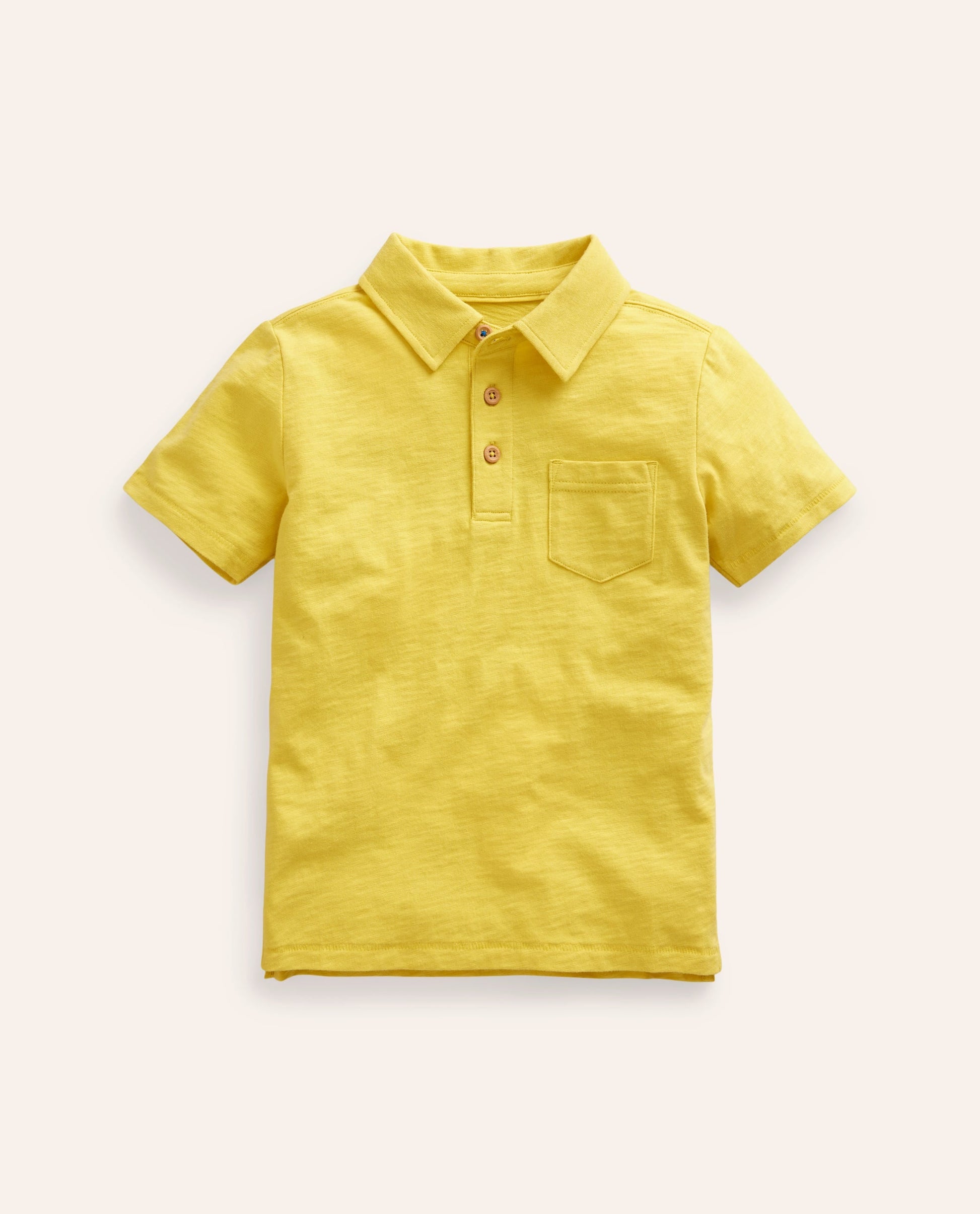Slub Polo Shirt-Lemon Yellow-1
