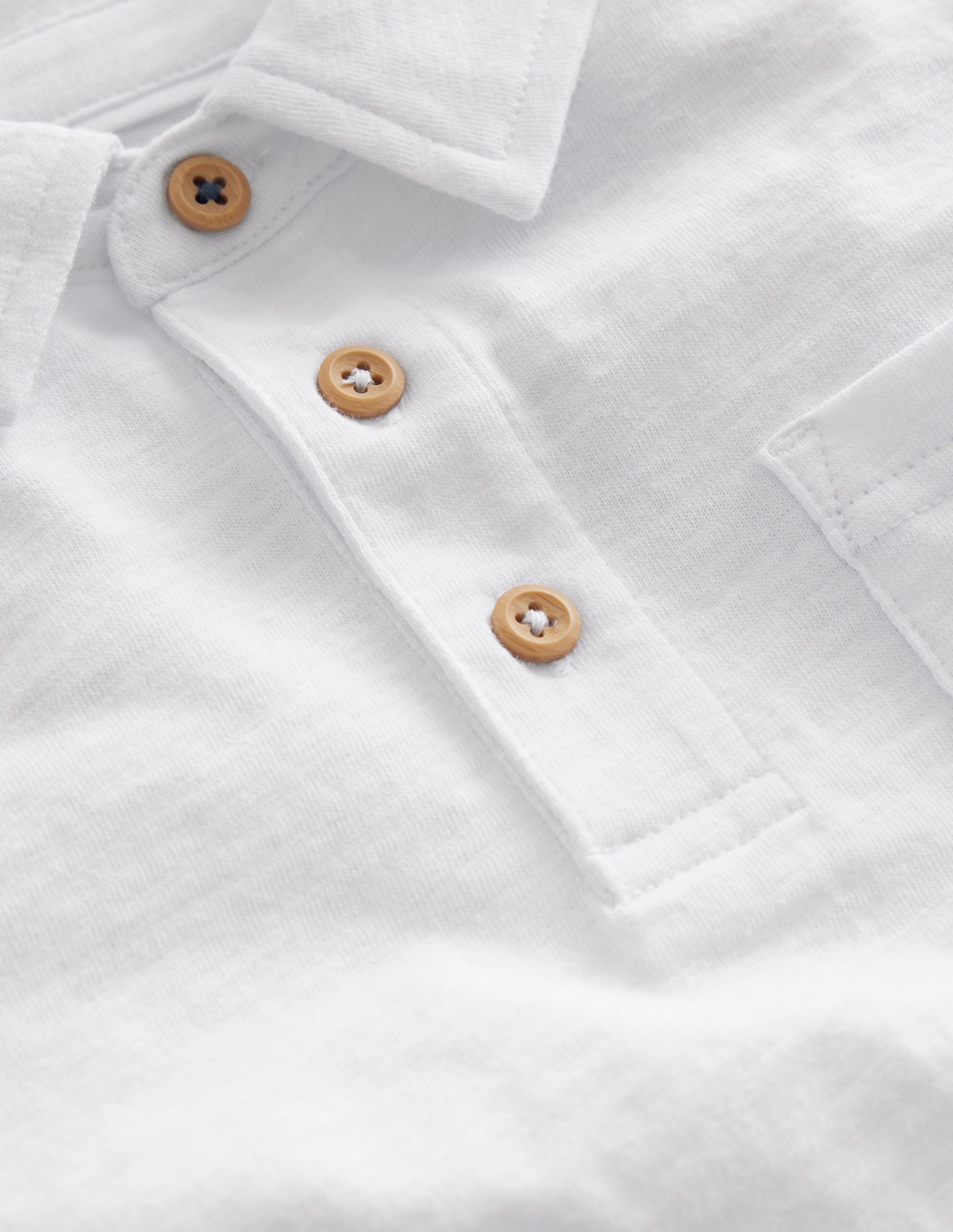 Slub Polo Shirt-White-3