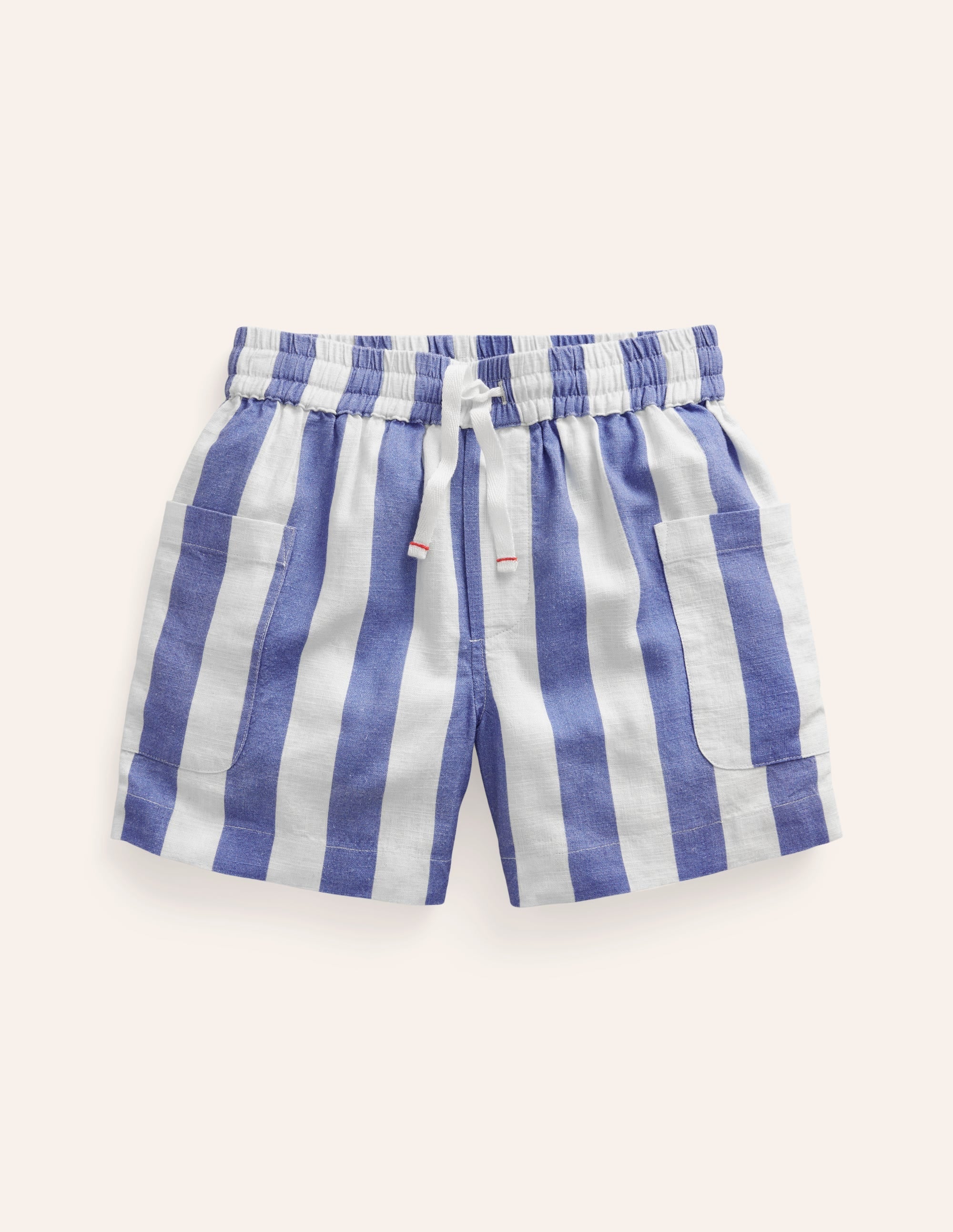 Pocket Shorts-Sapphire Blue/ Ivory Stripe - Image 1