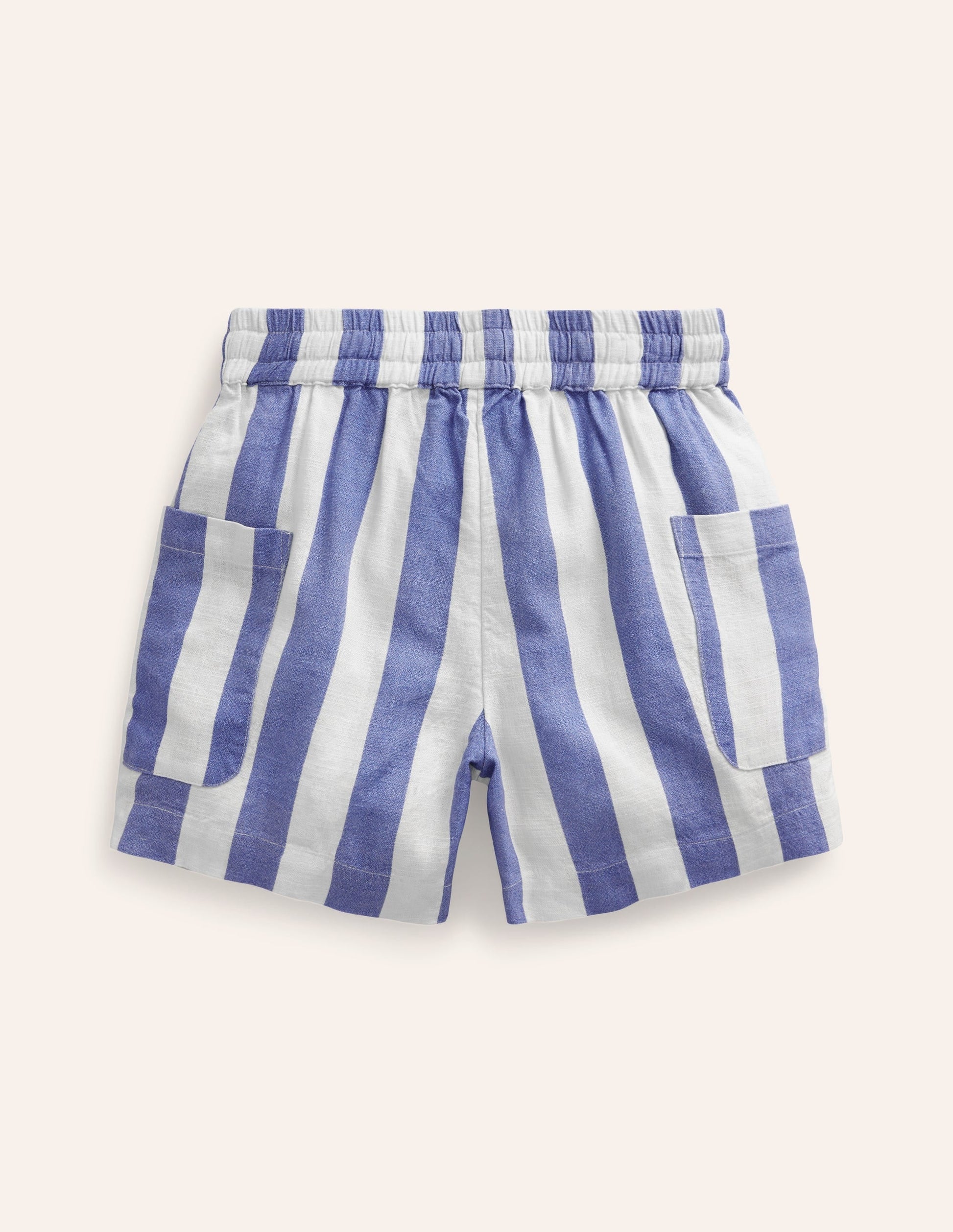 Pocket Shorts-Sapphire Blue/ Ivory Stripe-2