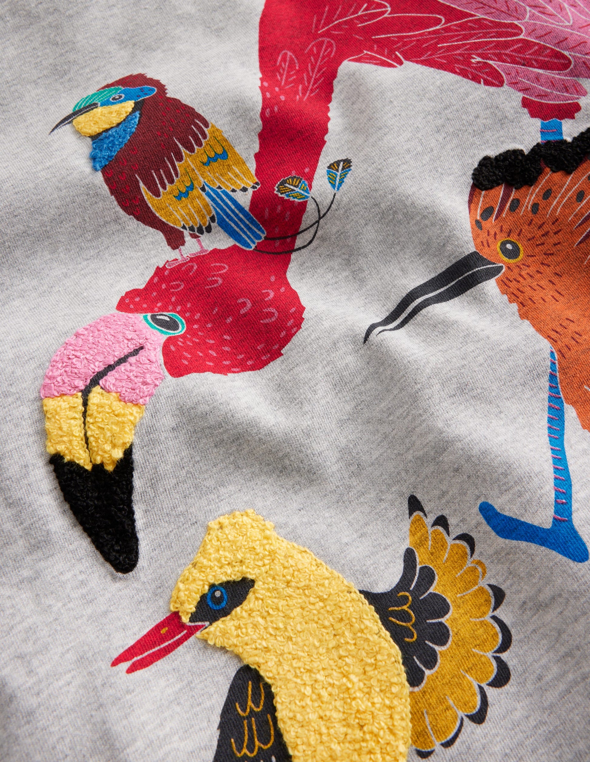 Joyful Animal T-shirt-Silver Marl Jungle Birds-3