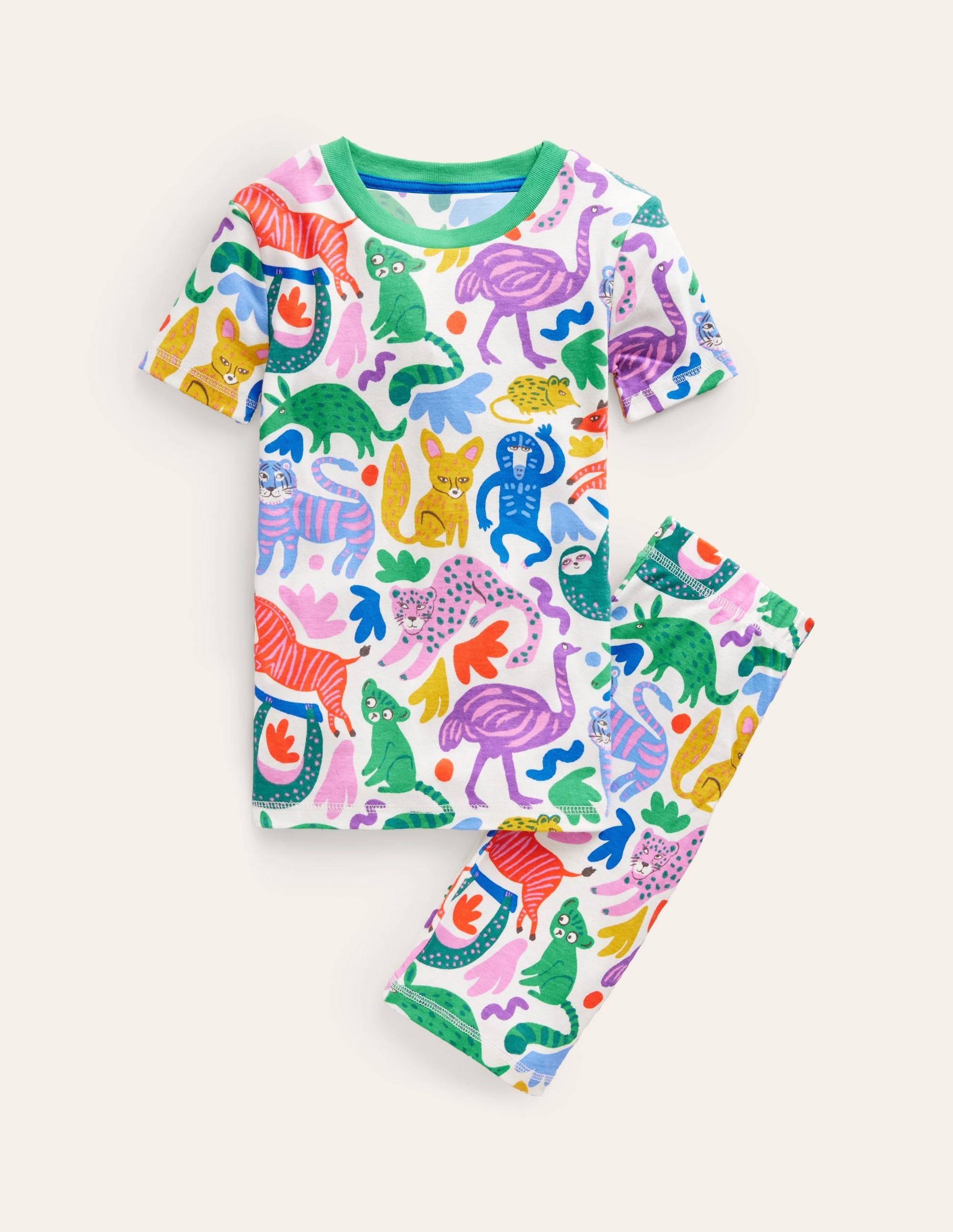Snug Short John Pyjamas-Multi Safari Friends-1